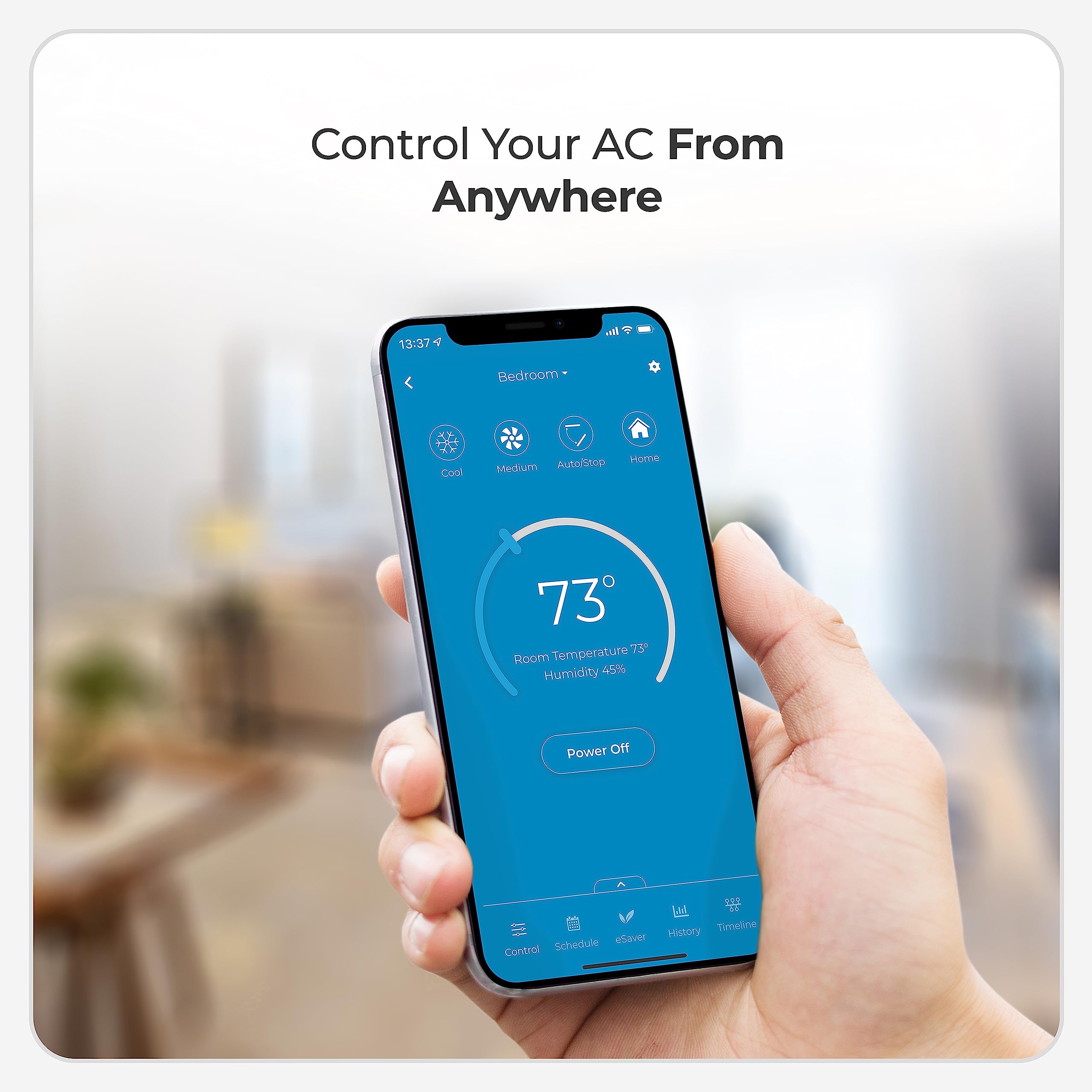 Breez Max | Smart Ac Controller | Wifi Thermostat For Mini Split, Window, Portable Acs/Heat Pumps | Ai Based Tech | Free App, No
