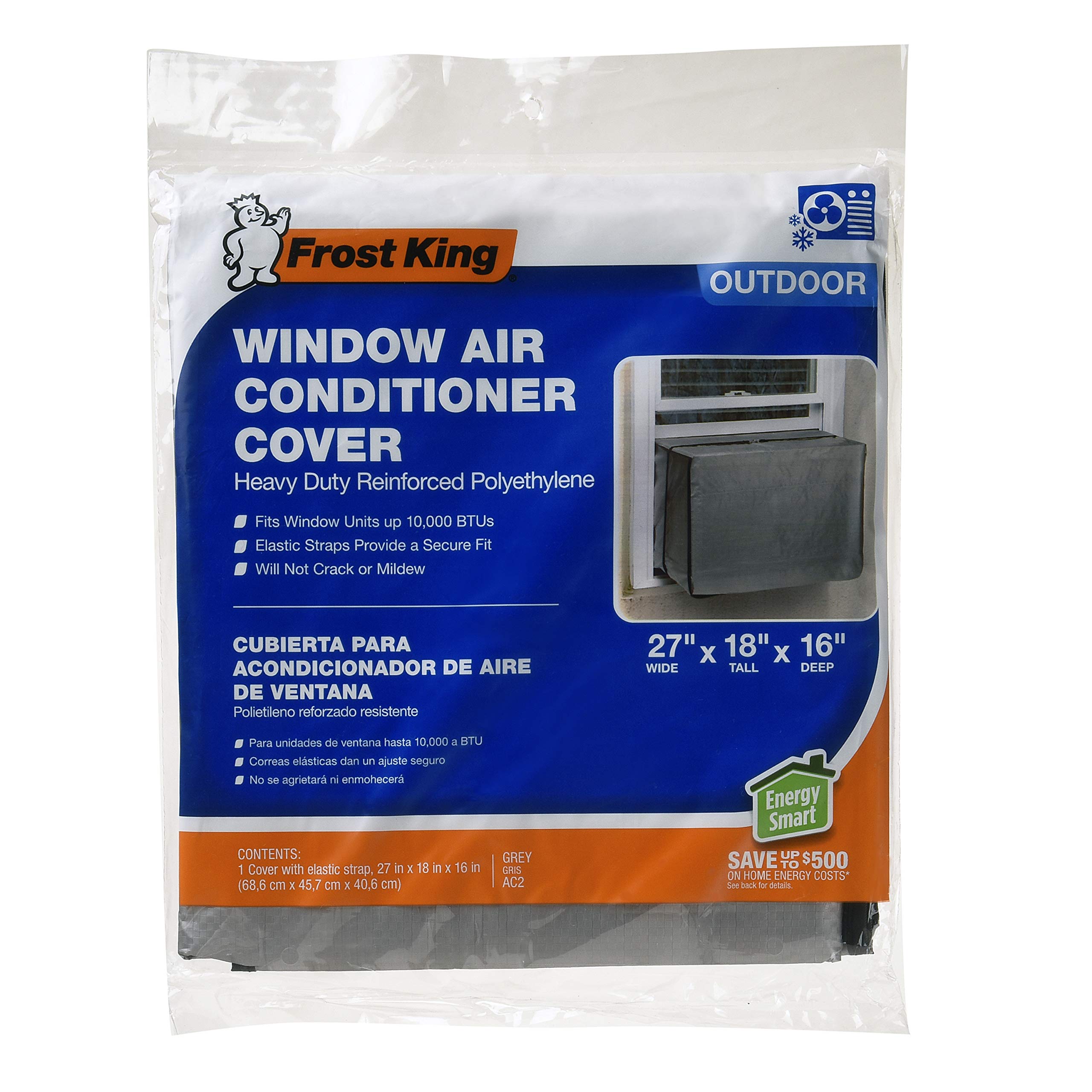 Thermwell Frost King Ac2H Outside Window Air Conditioner Cover, 18 X 27 X 16 Inch, 18''X27''X16''X6, 18'' X 27'' X 16'' X 6 Mil