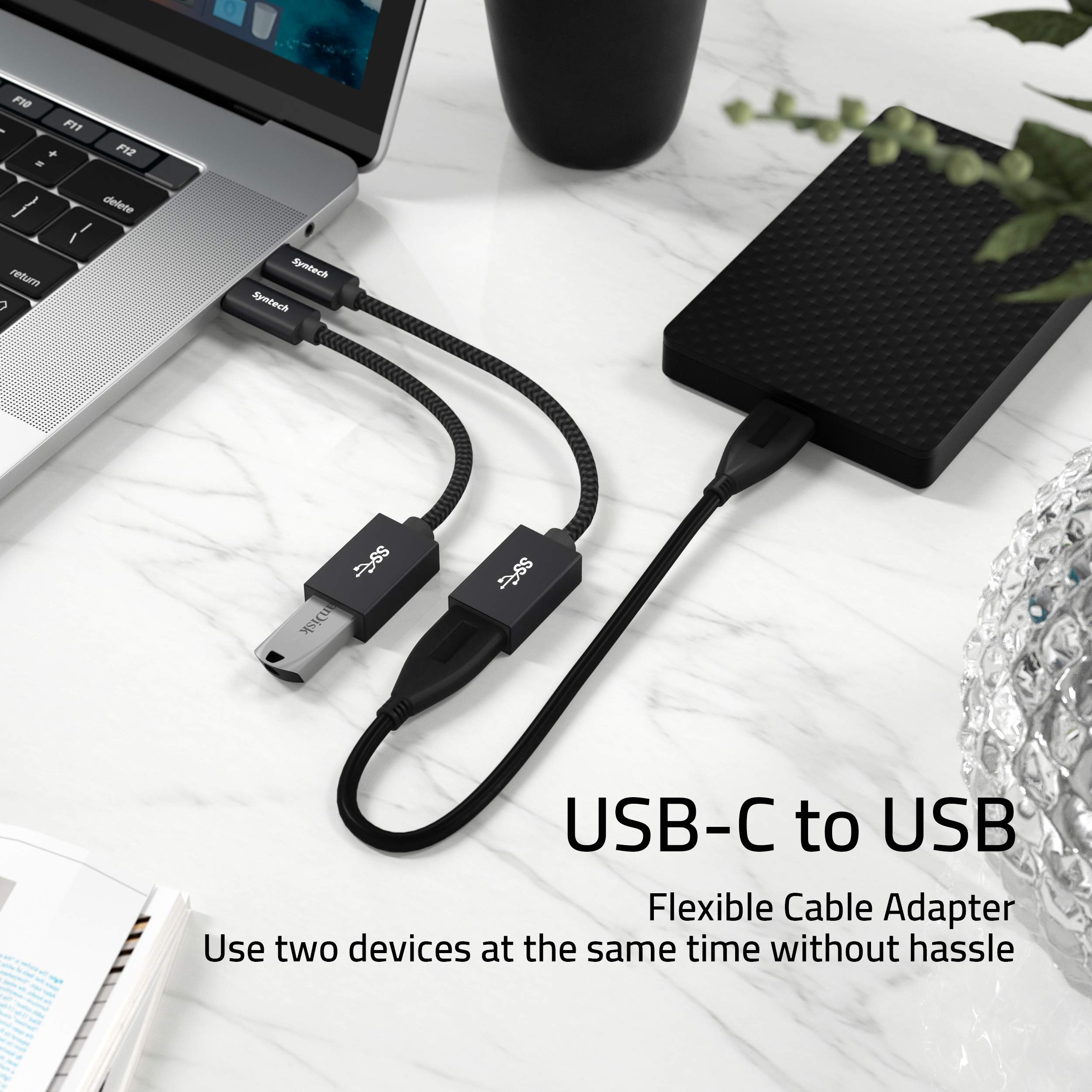 Syntech Usb C To Usb Adapter, 2 Pack Usb C To Usb3,Usb Type C To Usb,Thunderbolt 3 To Usb Female Adapter Otg Cable Compatible Wi