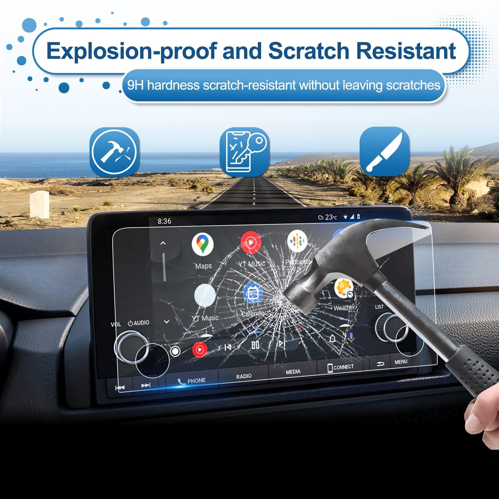 Coleya For 2023 2024 2025 Honda Crv Screen Protector, For Honda Crv (Lx/Ex/Sport Hybrid) 7 Inch Touch Screen, 9H Tempered Glass