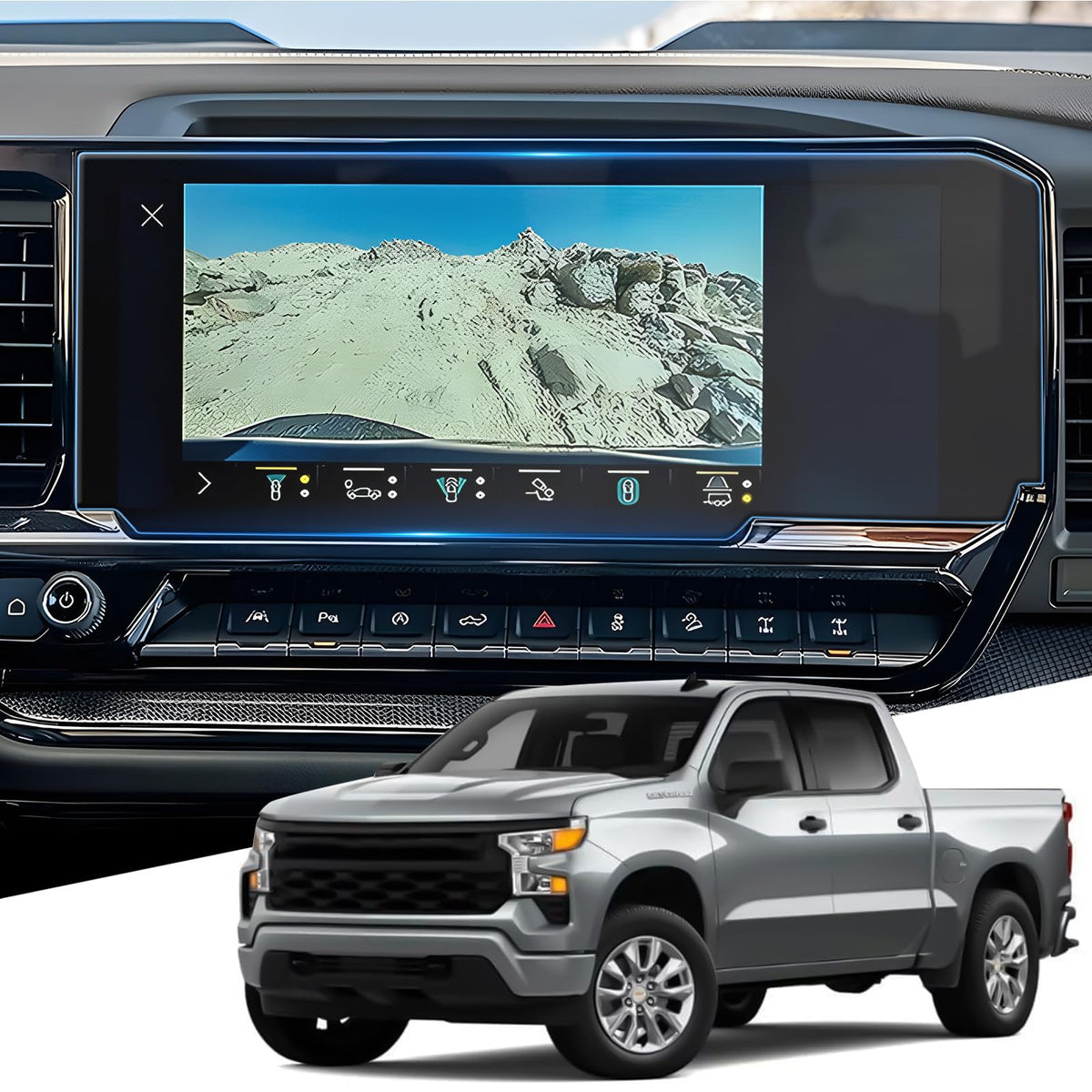Weipin For (2Pcs) 2022 2024 Silverado& Sierra 1500/2024 Silverado& Sierra (No Buttons On The Screen) 13.4 Inch Screen Protector