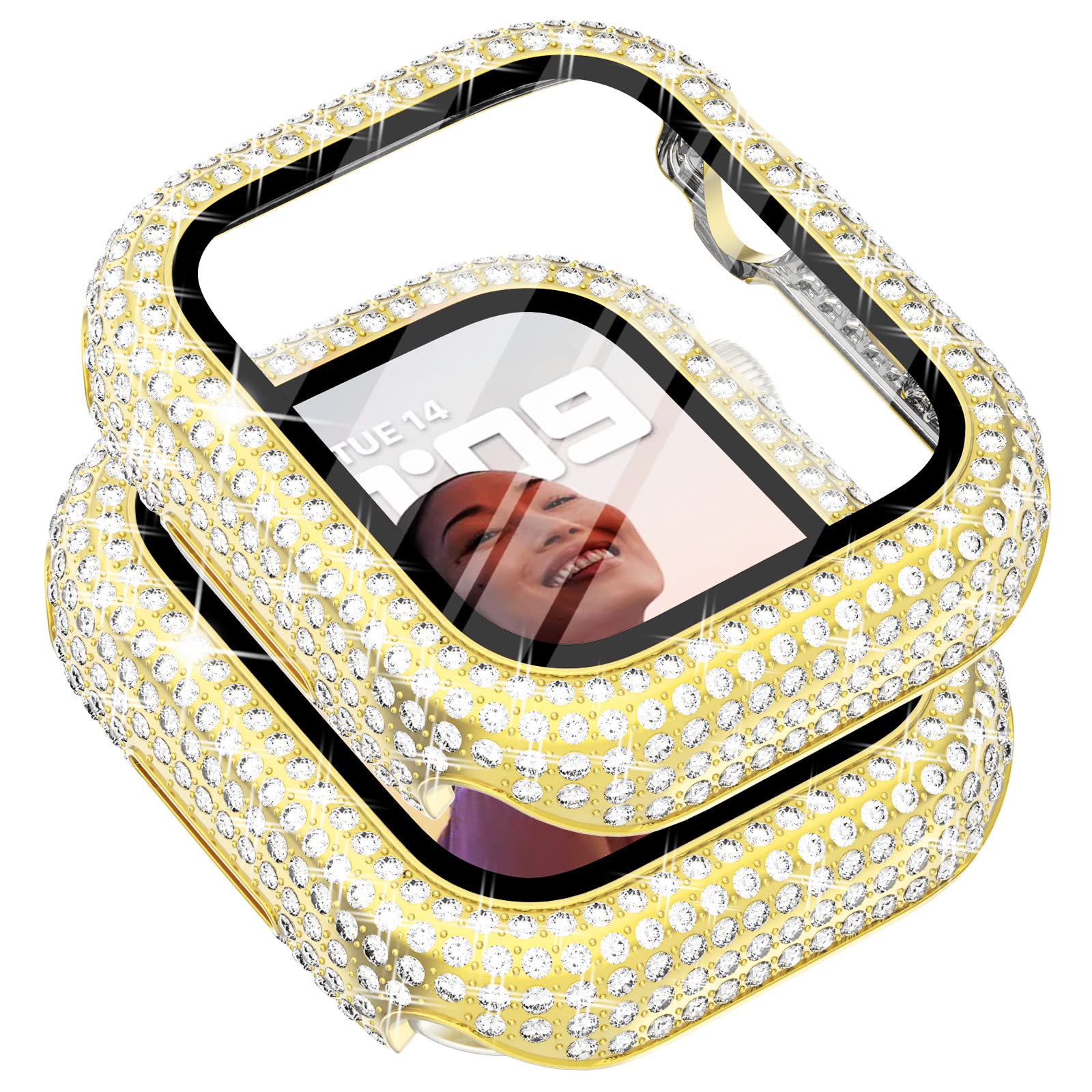 Surace Compatible With Apple Watch Case 40Mm, 300 Diamonds With Screen Protector For Apple Watch Series 6/5/4/3/2/1, Bling Case