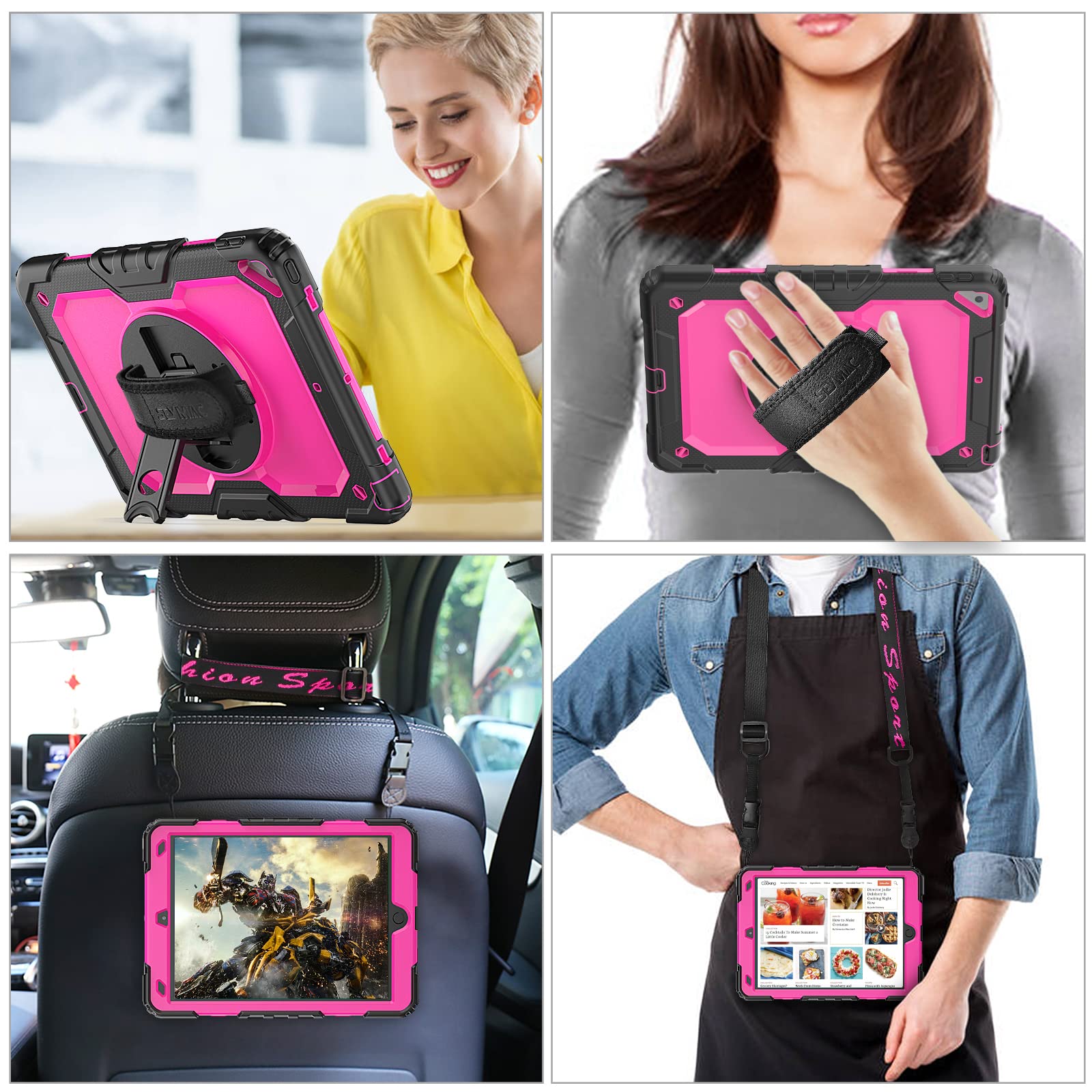 Seymac Stock Case For Ipad Air 3 2019 / Pro 10.5'' With Screen Protector Pen Holder [360 Rotate Hand Strap/Stand], Drop Proof Ca