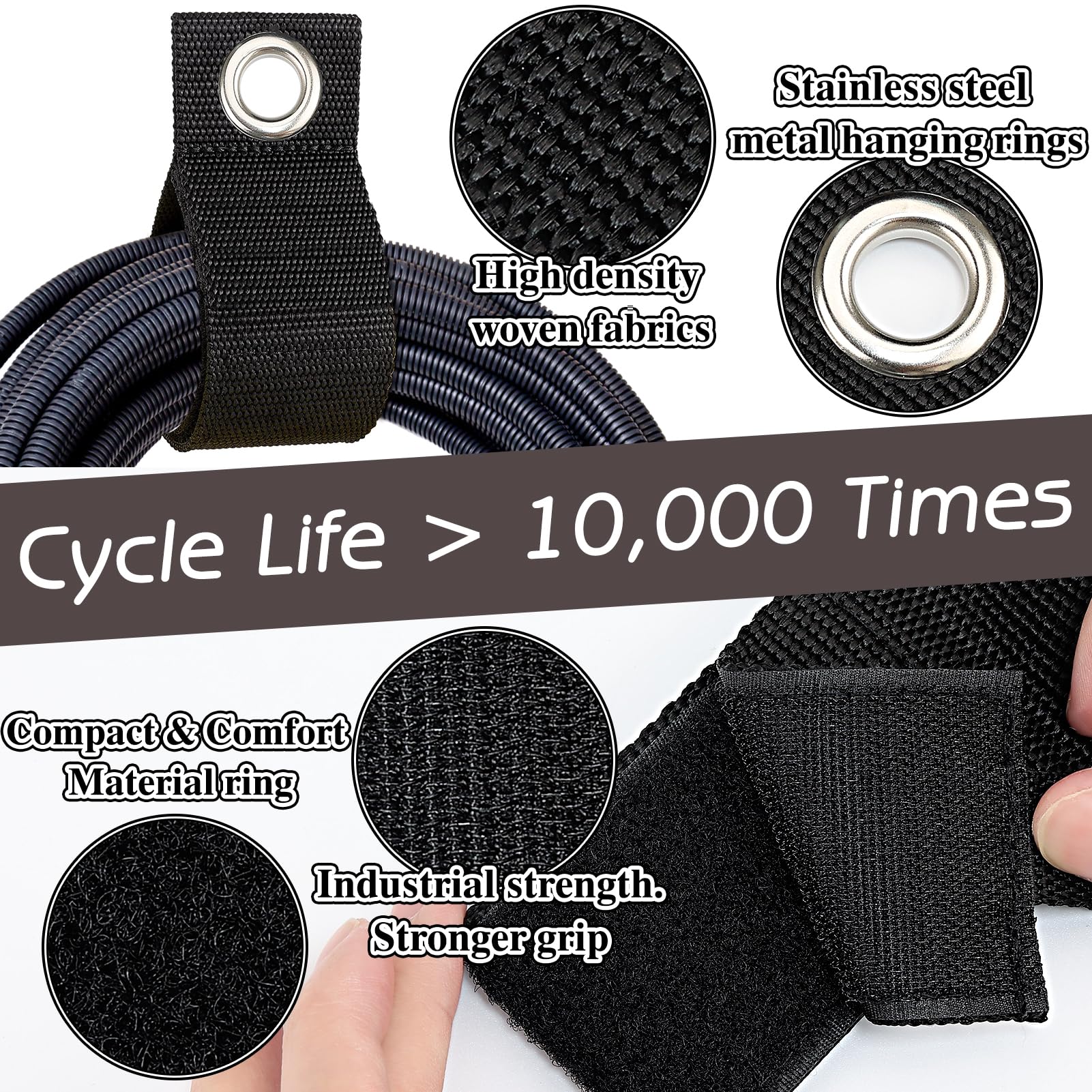 10 Pack Extension Cord Holder Organizer Heavy  Duty Hook And Loop Storage Strap Cable Straps Wrap Rope Organizer For Hanging Cab