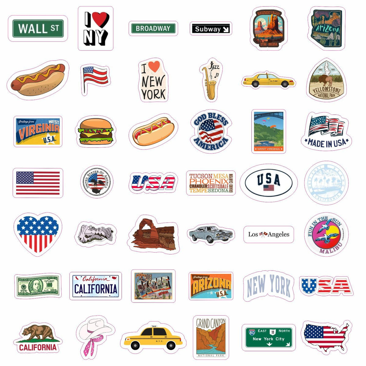 Americ Sticker Usa Stickers For Water Bottle And Laptop Usa Party Favors & Decoration ...