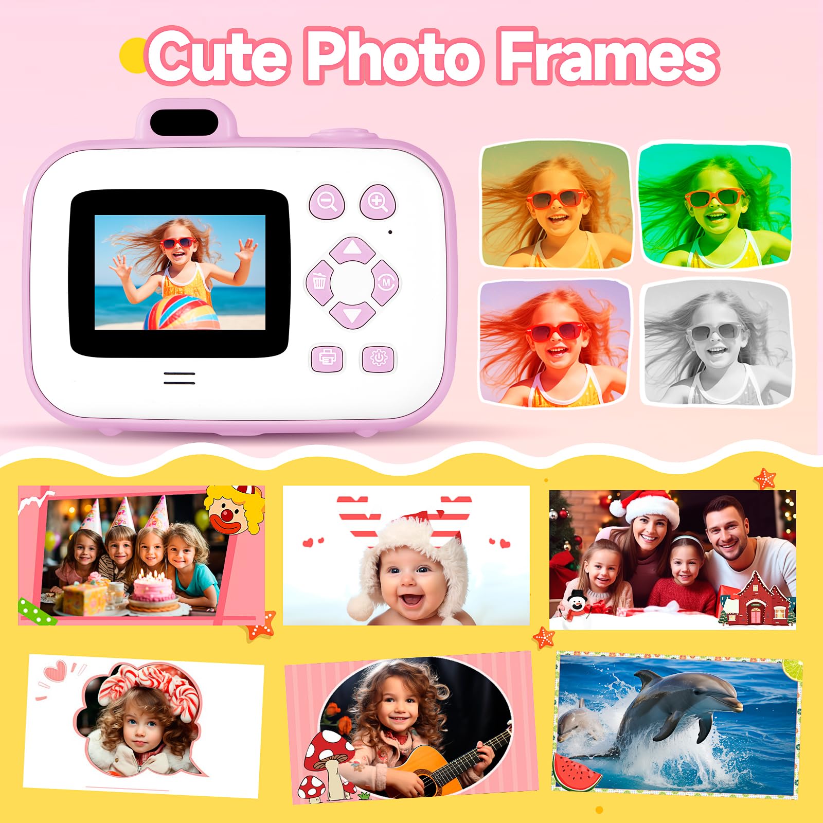 Kids Camera Instant Camera, Kids For 3 12 Year Old Girls Boys, Kids Digital Camera Instant Print With Print Paper, Toddler Kids