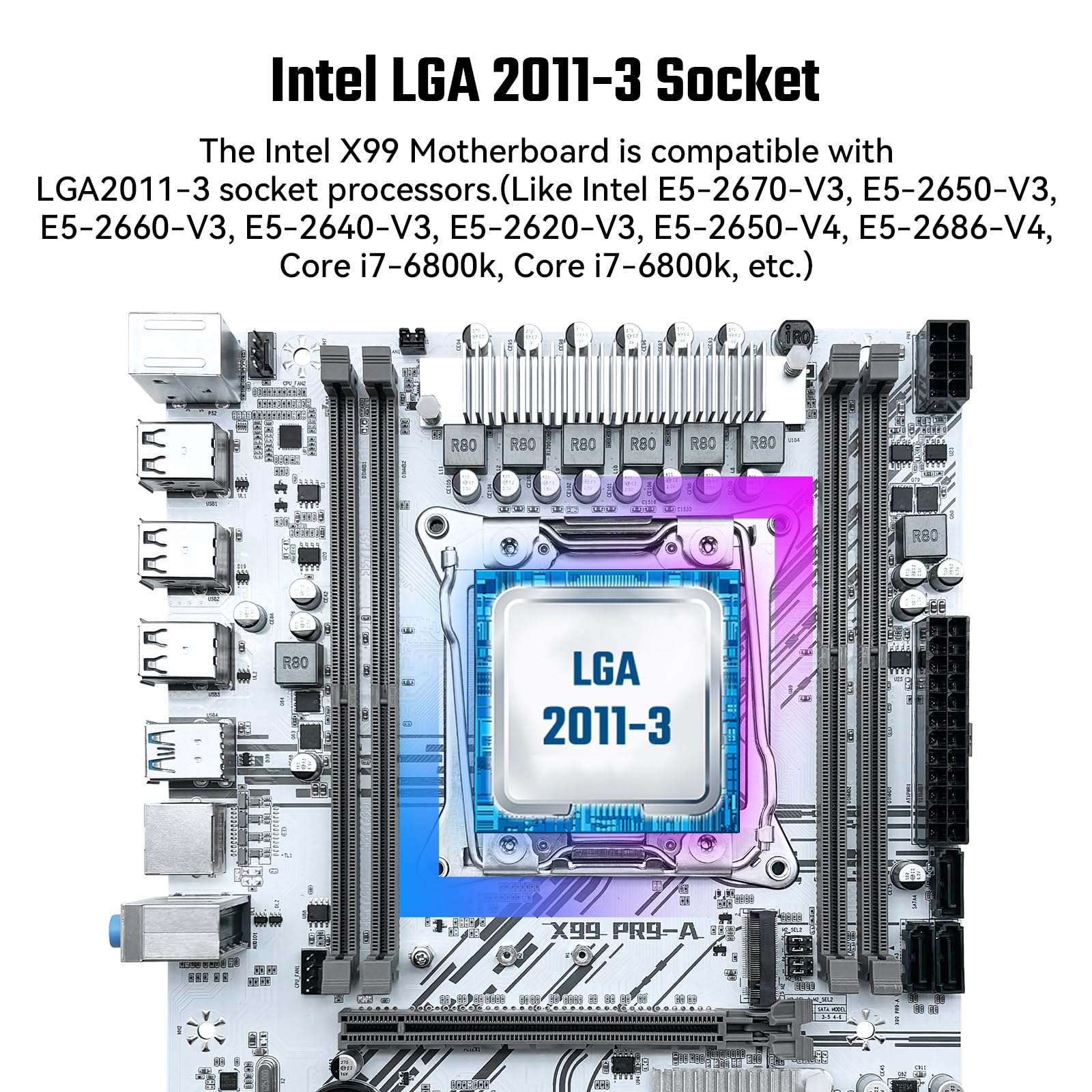 Shangzhaoyuan X99 Lga 2011 3 Motherboard Micro Atx Gaming Motherboard For Intel Xeon E5 V3 V4 Series Processors (Ddr4 Max 128Gb,