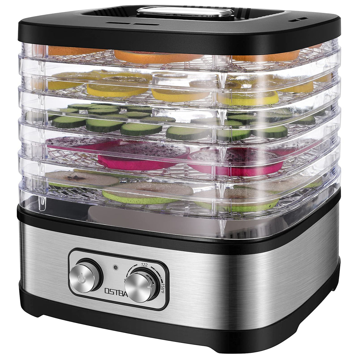 Ostba Food Dehydrator, Dehydrator For Food And Jerky, Fruits, Herbs, Veggies, Temperature Control Electric Food Dryer Machine, 5