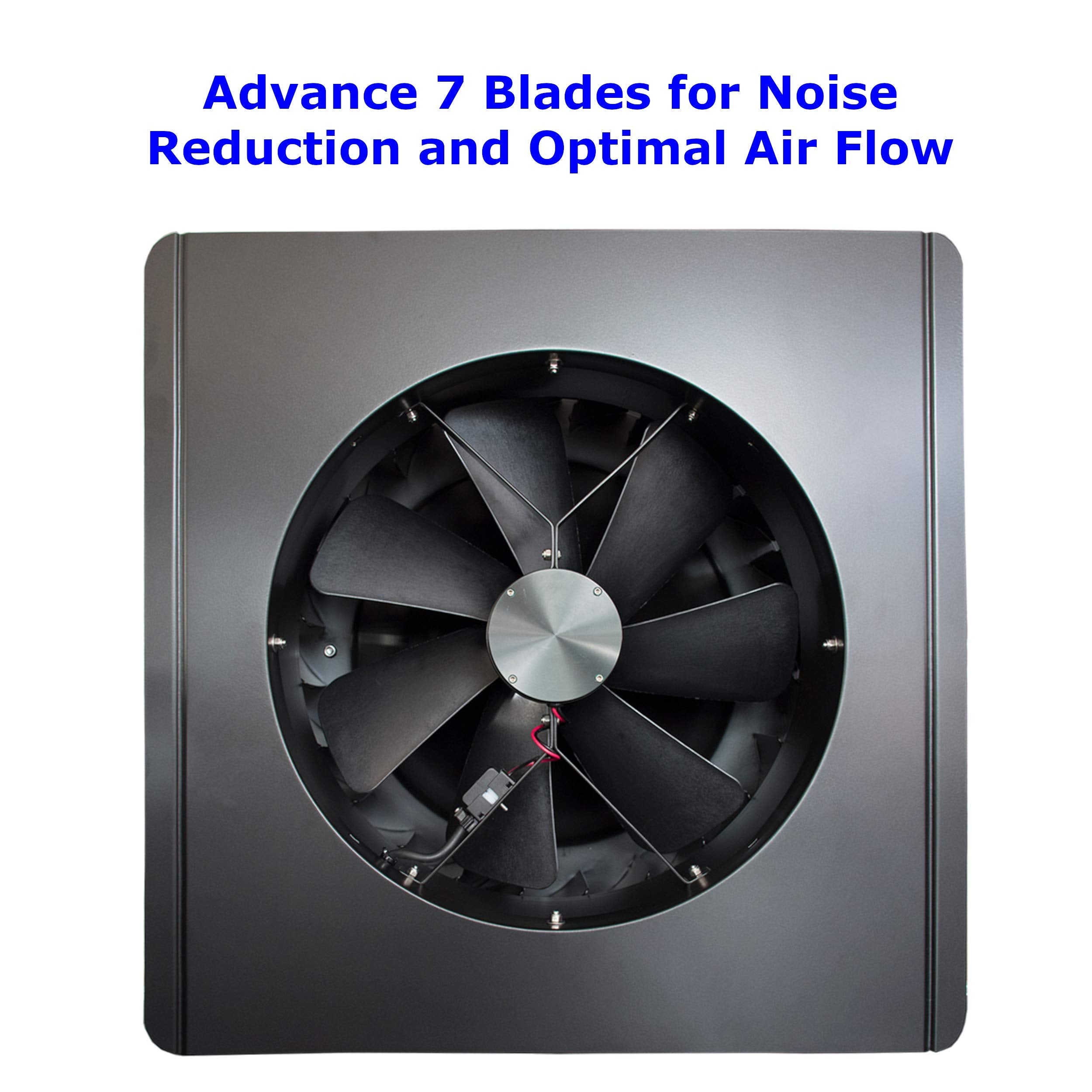 Iliving Hybrid Smart Thermostat Solar Roof Attic Exhaust Fan, 14'', 1750 Cfm, 2500 Coverage Area, Black