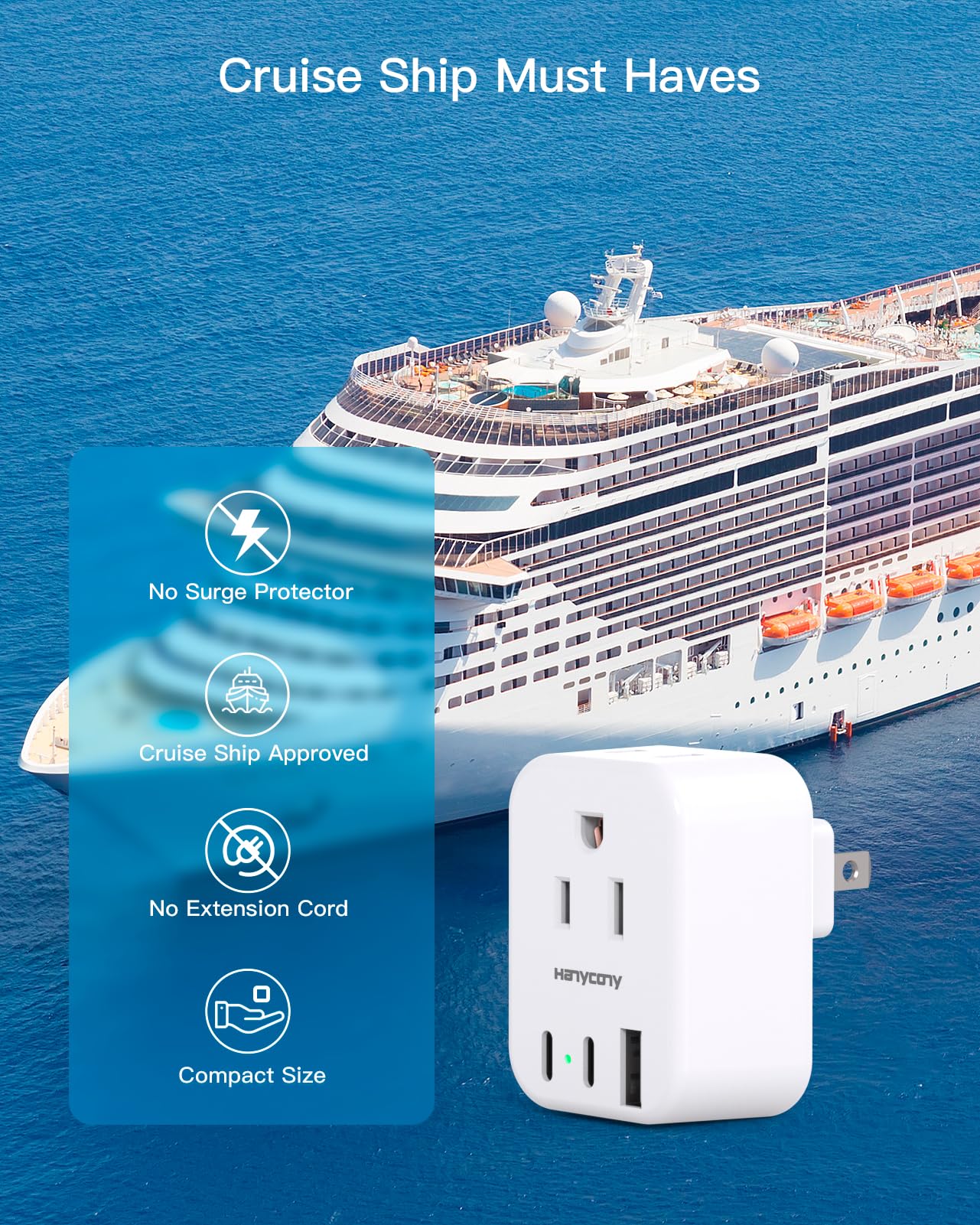 Us To Japan Plug Adapter, Japan Power Travel Adpter With 2 Outlets 3 Usb Ports(2 Usb C), Type A Plug Adapter For Amercian Usa To