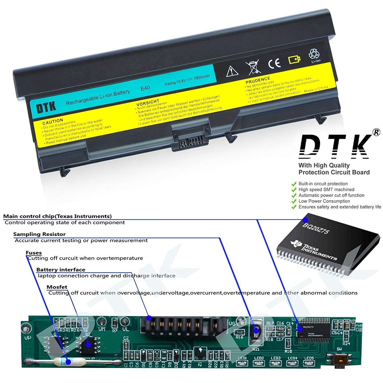Dtk Extended Laptop Notebook Battery Replacement For Lenovo Ibm Thinkpad E40 E50 0578 E420 E425 E520 E525 L410 L412 L420 L421 L5