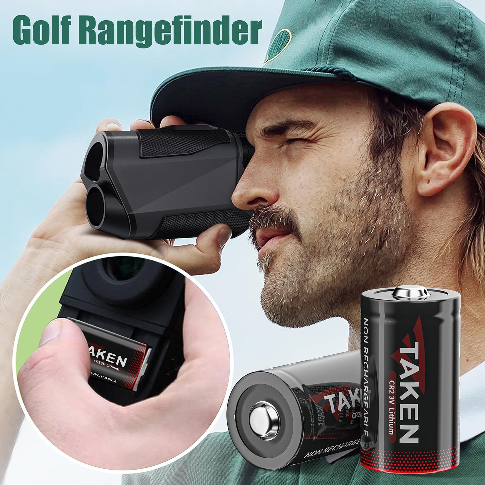 Taken Cr2 Lithium Battery Non Rechargeable With Ptc Protection 3 Volt Cr2 Batteries 850Mah For Golf Rangefinder, Flashlight, Dig