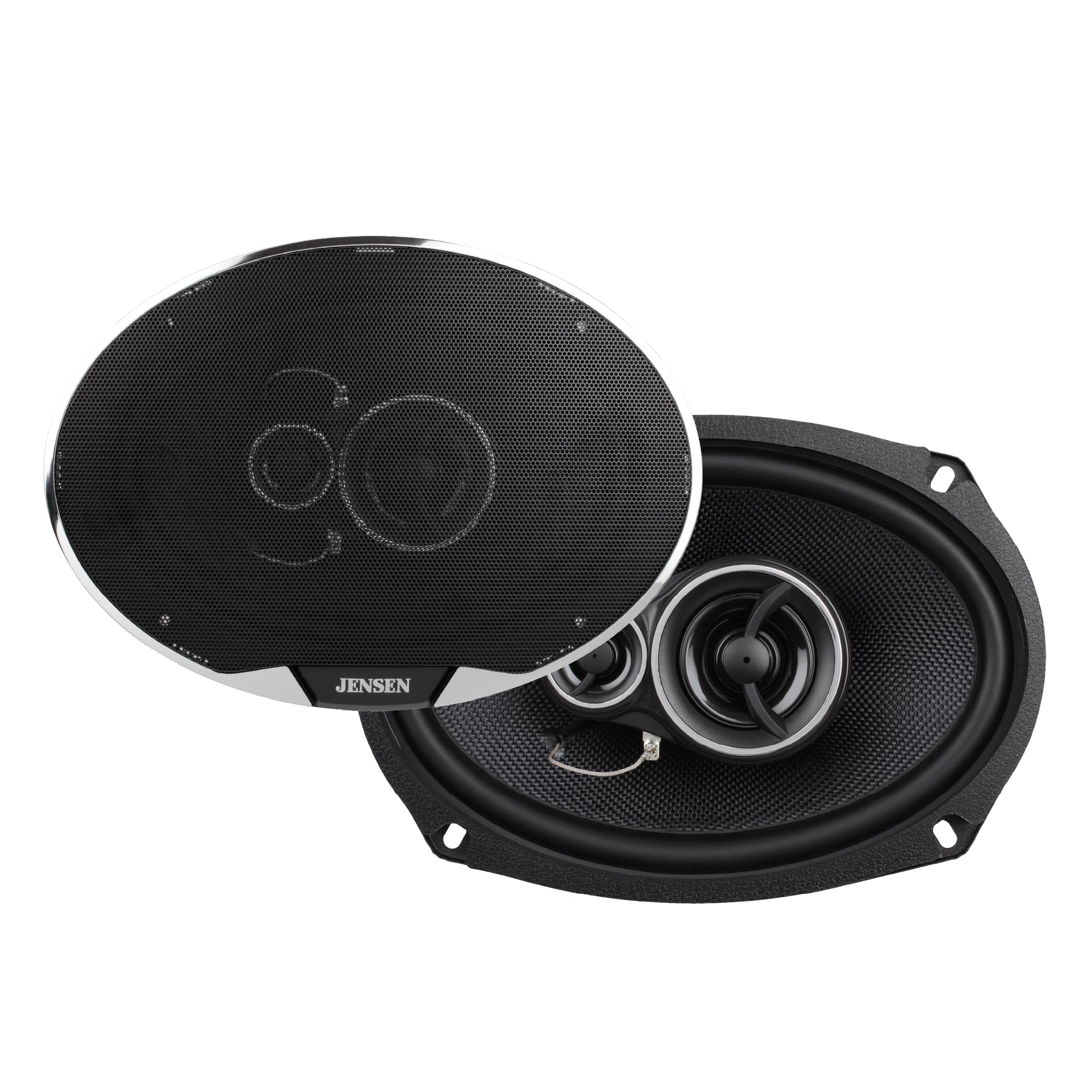 Jensen APEX Power Series JS69K 6x9 3-Way Premium Aramid Fiber Car Speakers (Pair) | 375 Watts Peak Power (100W RMS) per Speaker
