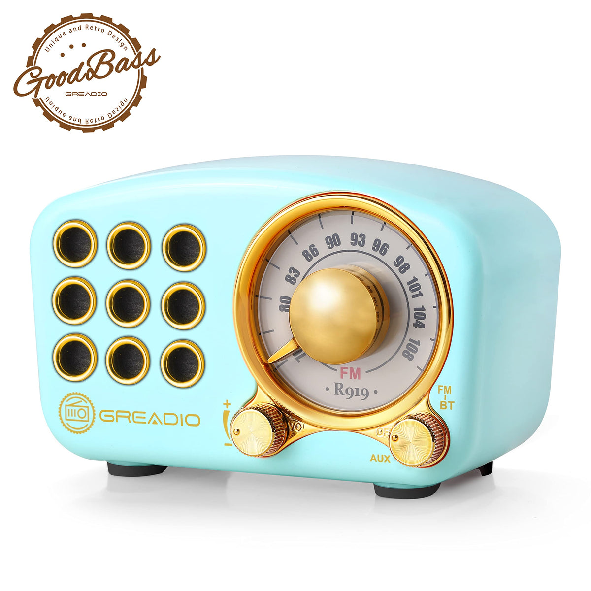 Retro Bluetooth Speaker, Vintage Radio Greadio Fm Radio With Old Fashioned Classic Style, Strong Bass Enhancement, Loud Volume,