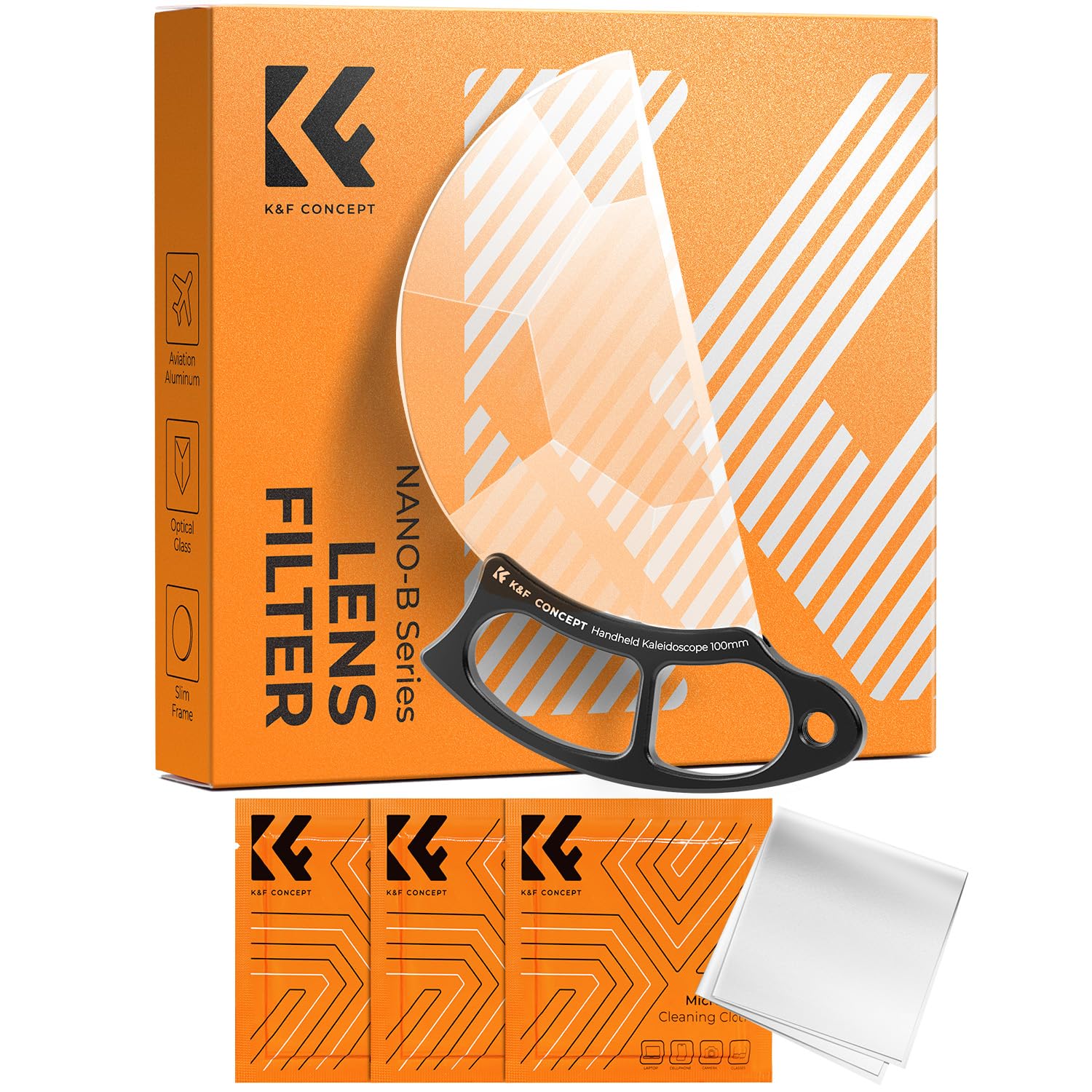 K&F CONCEPT 100mm Handheld Subtle Kaleidoscope Filter, Special Effects Filter, Optical Glass Prism Filter for Camera Lens