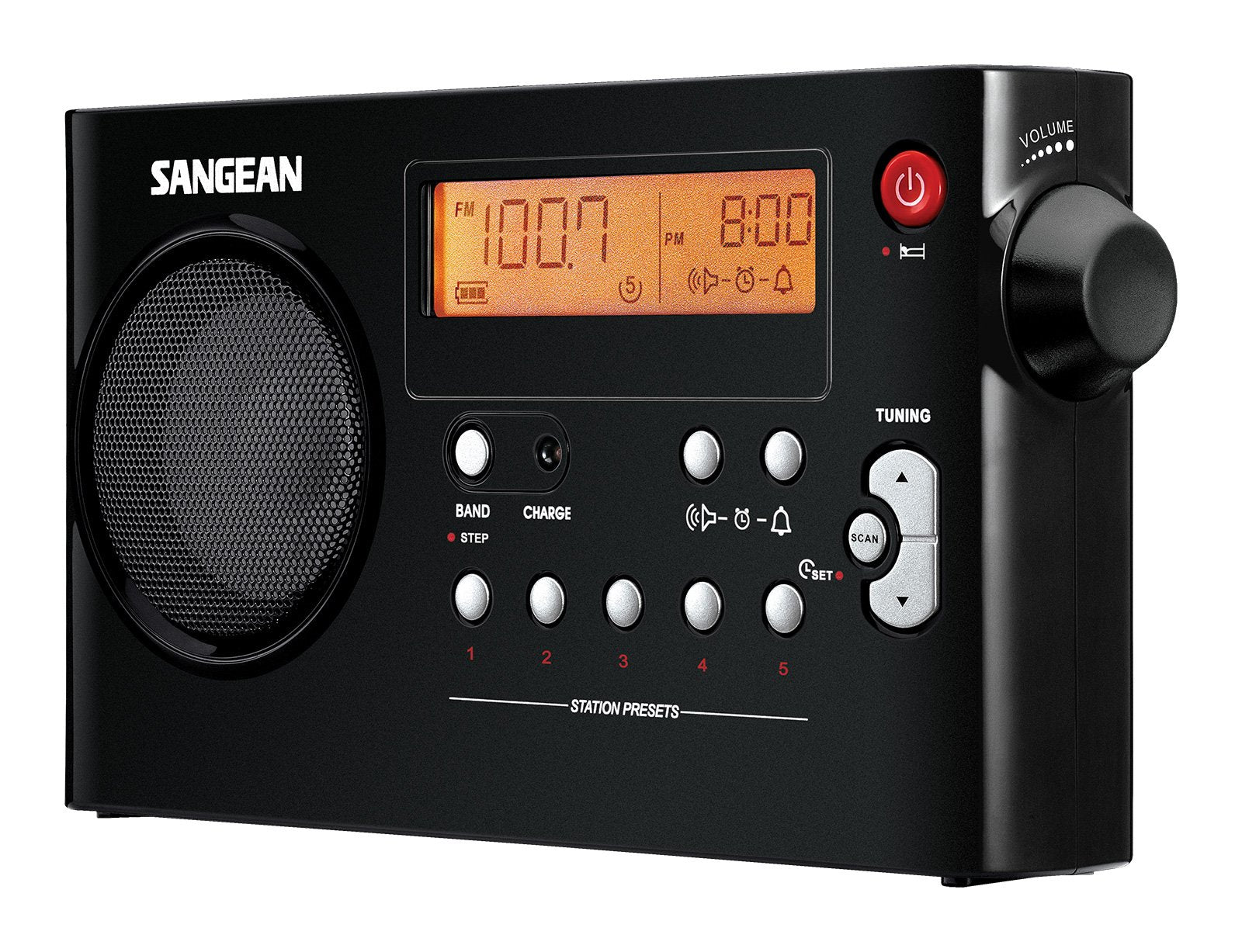 Sangean Pr D7 Bk Am/Fm Digital Rechargeable Portable Radio   Black (Pr D7Bk)