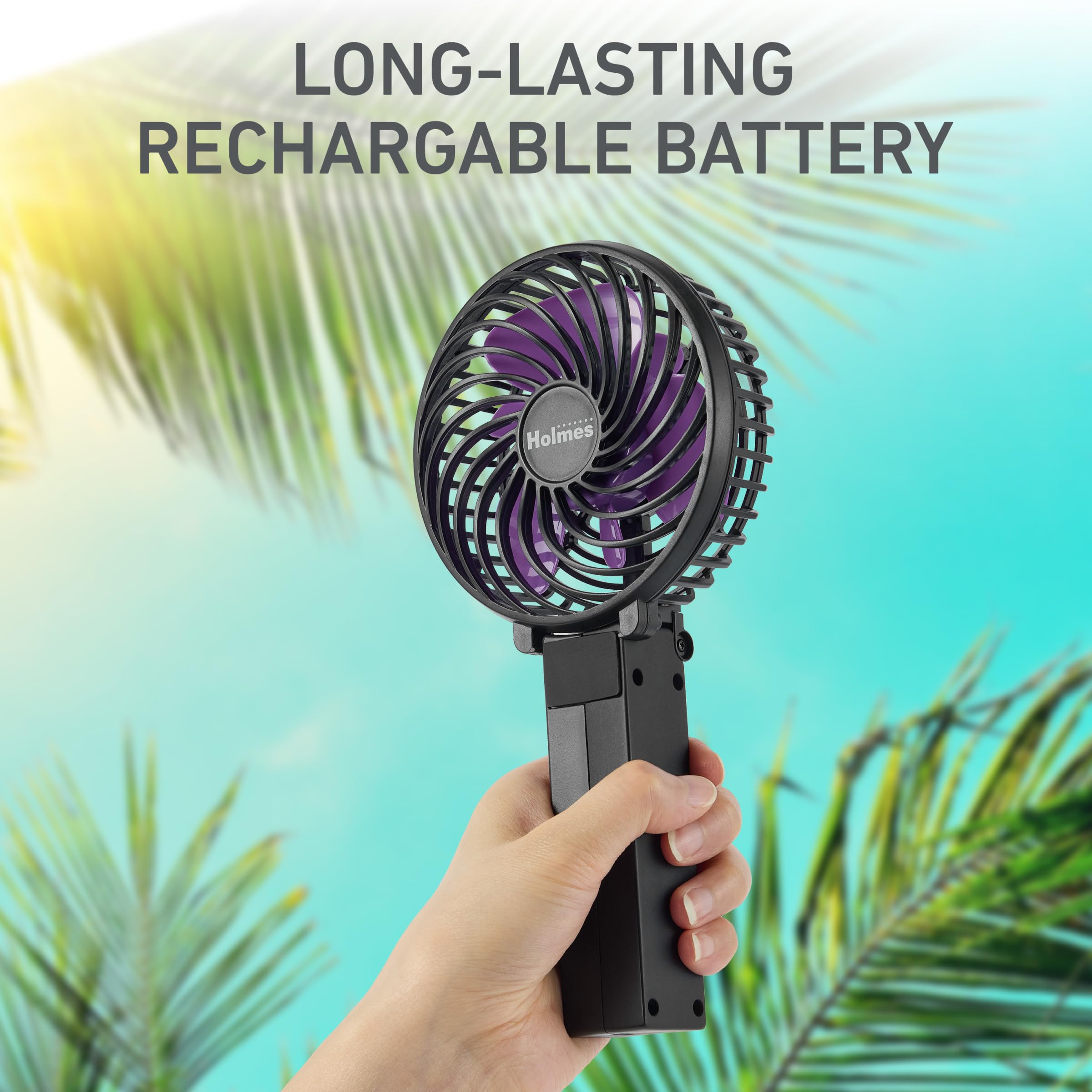 Holmes 4 Portable Handheld Fan - 3 Speeds, Rechargeable, Usb-C, 180 Adjustable, Lightweight, Compact, For Home, Office, Travel -