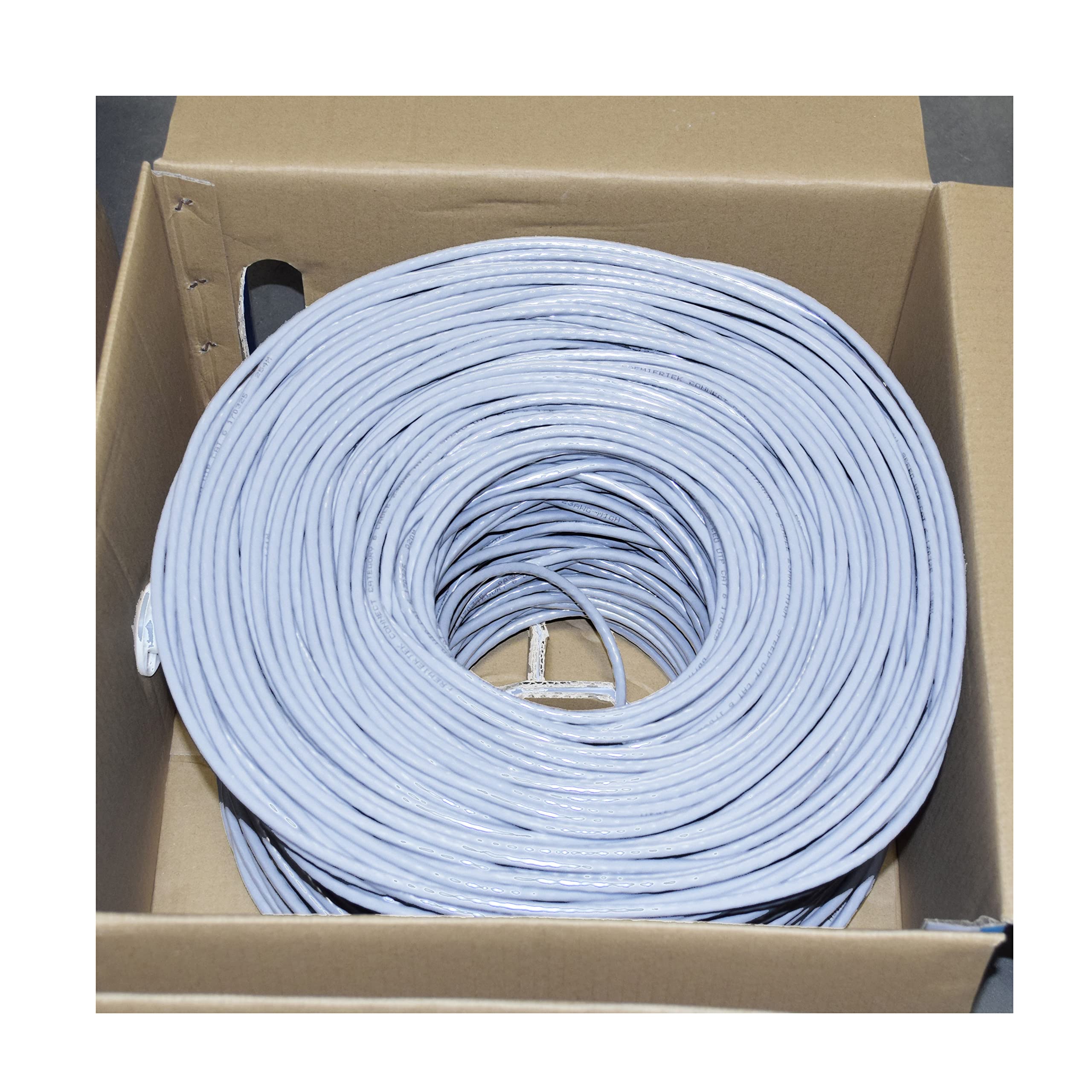 Premiertek 1000Ft Cat6 23AWG UTP Solid 4-Pairs Network Ethernet LAN Cable Bulk Gray (CAT6-CCA-1KFT-GY)