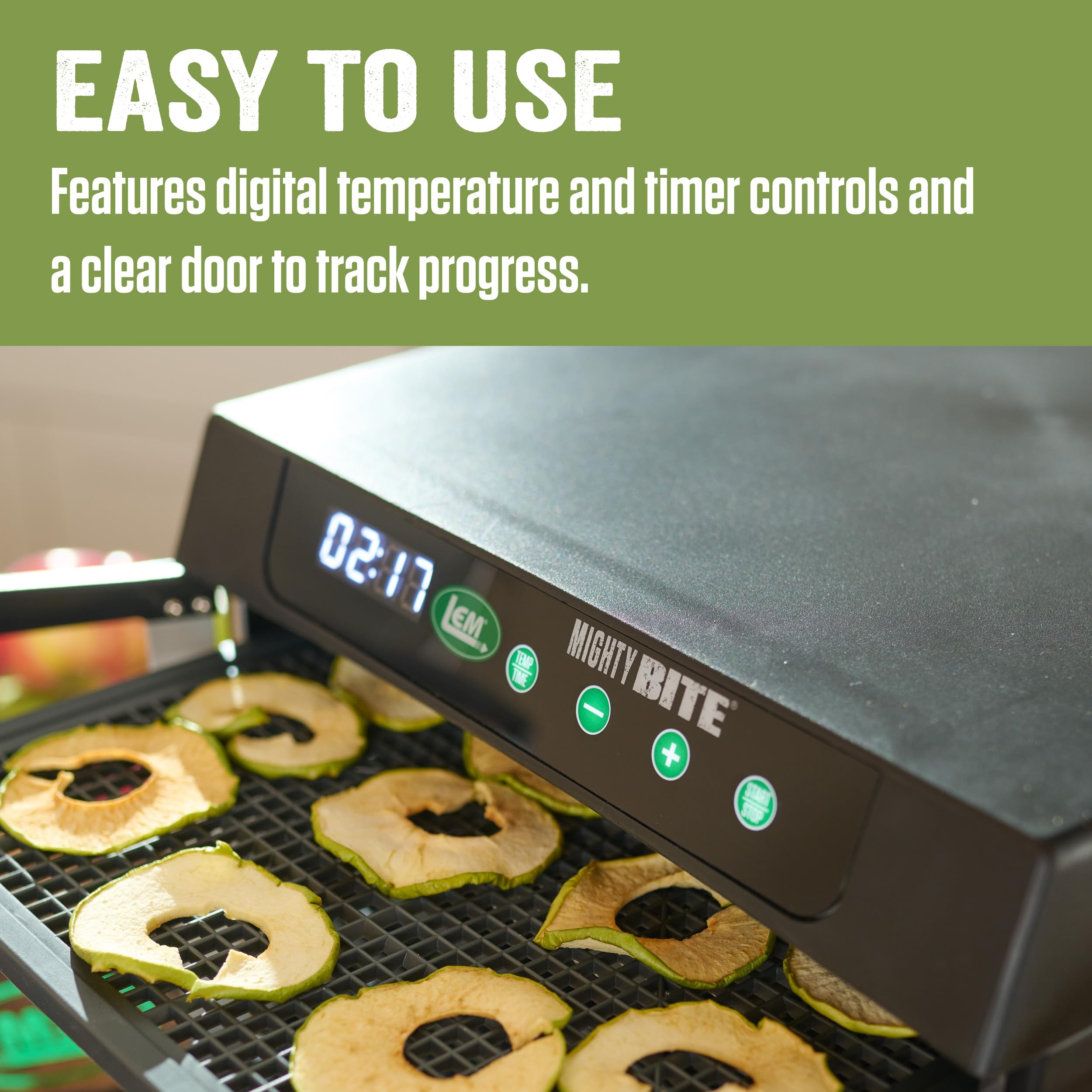 Lem Products Mightybite 6-Tray Dehydrator, Food Dehydrator For Beef Jerky, Meat, Vegetables, And Fruits, Includes Dryer Machine