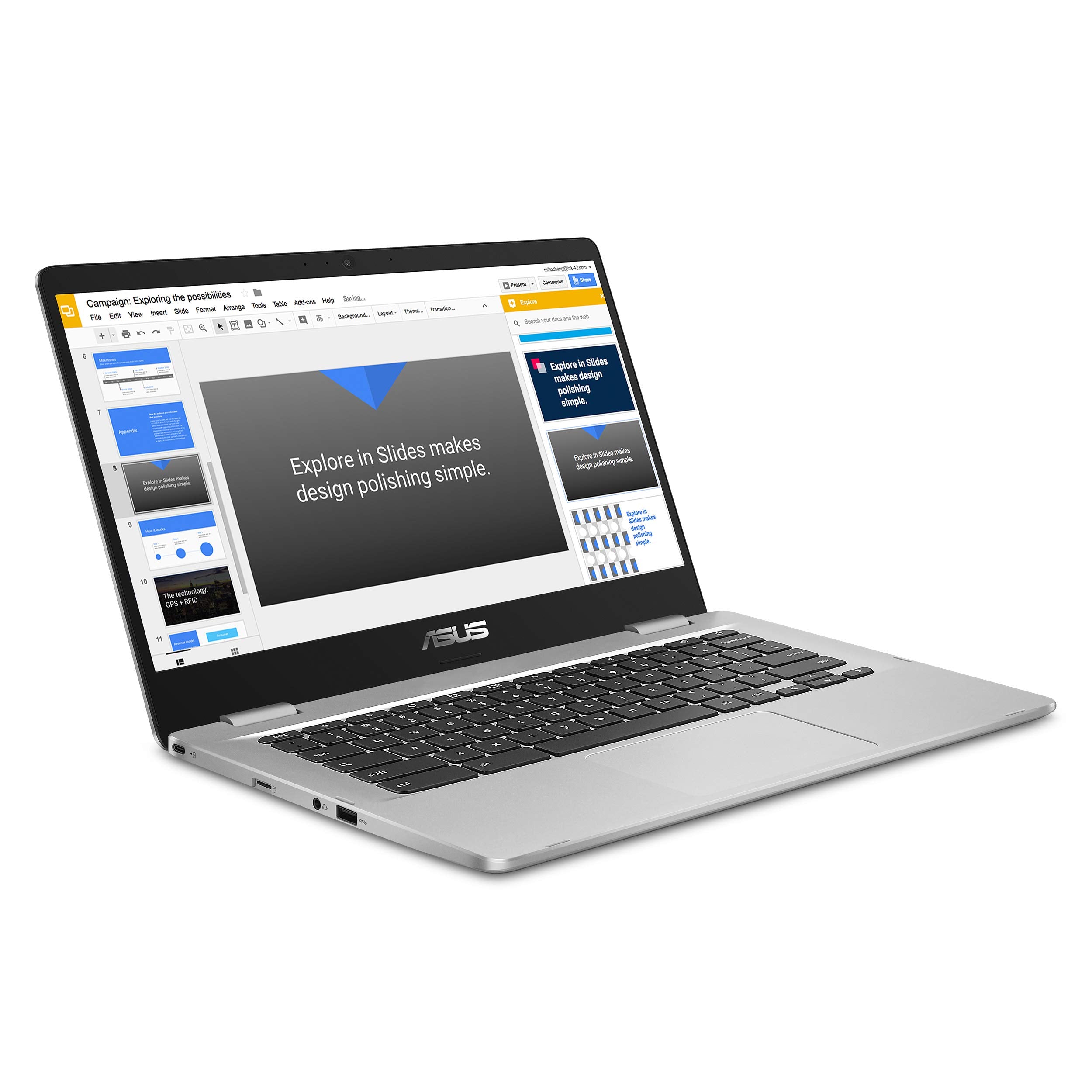 Asus Chromebook C423, 14.0 Fhd Nanoedge-Display With 180 Degree-Hinge, Intel Celeron N3350-Processor, 4Gb-Ram, 32Gb Emmc Storage