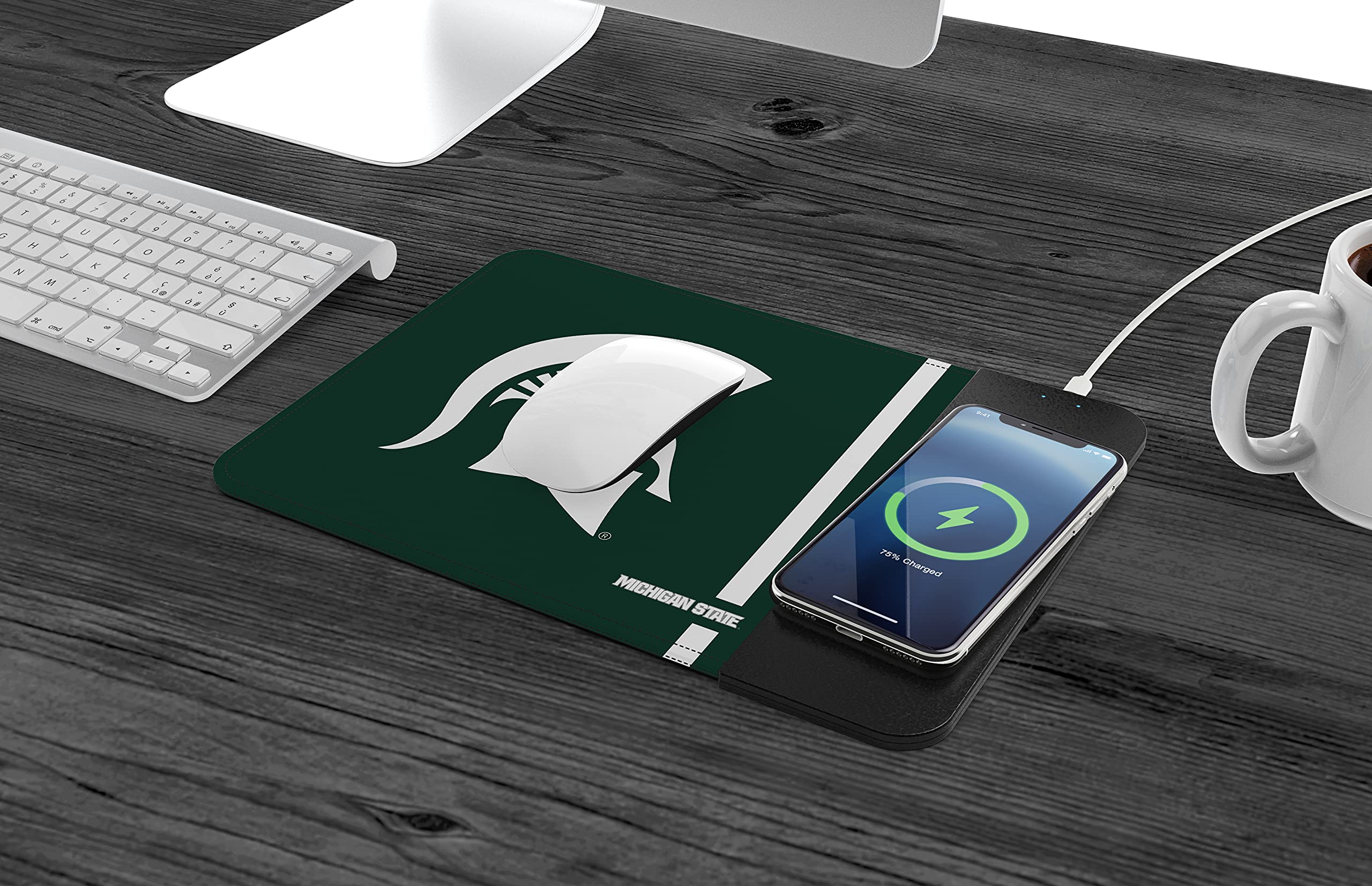 Soar Ncaa Wireless Charging Mouse Pad, Michigan State Spartans