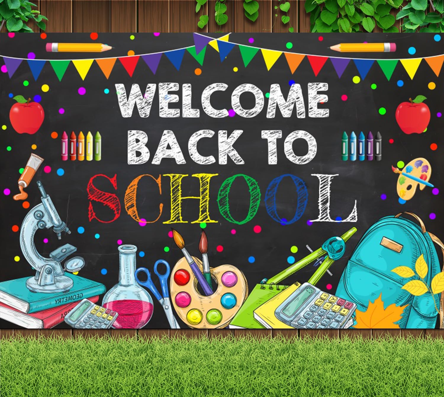 7X5Ft Welcome Back To School Backdrop Colorful Teachers Students Online Teaching Photo Background Vinyl First Of Day School Phot