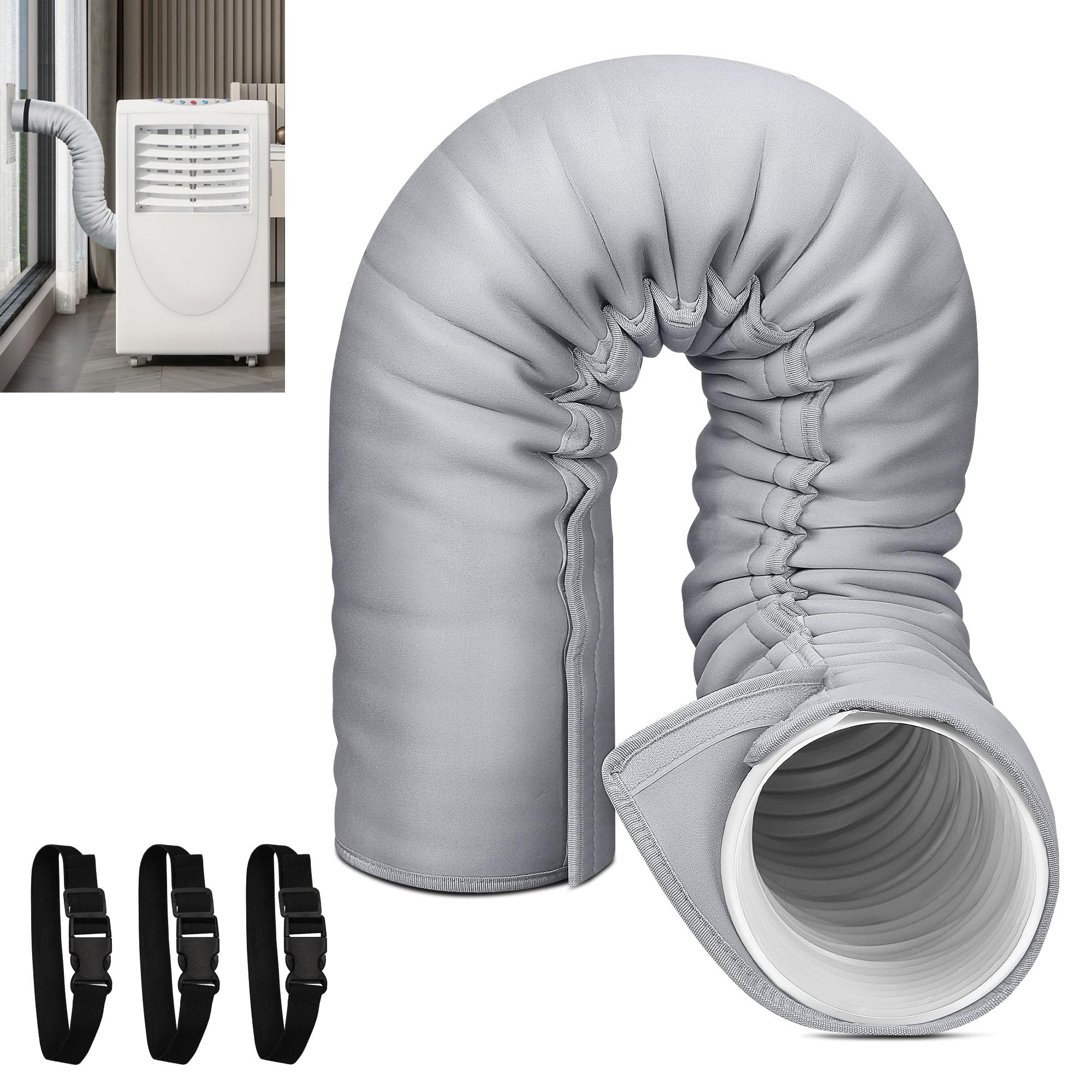 Portable Ac Hose Insulation Sleeve, Portable Air Conditioners Insulated Hose Cover Wrap, Fit 5'' & 5.9'' Diameter Exhaust Hose,