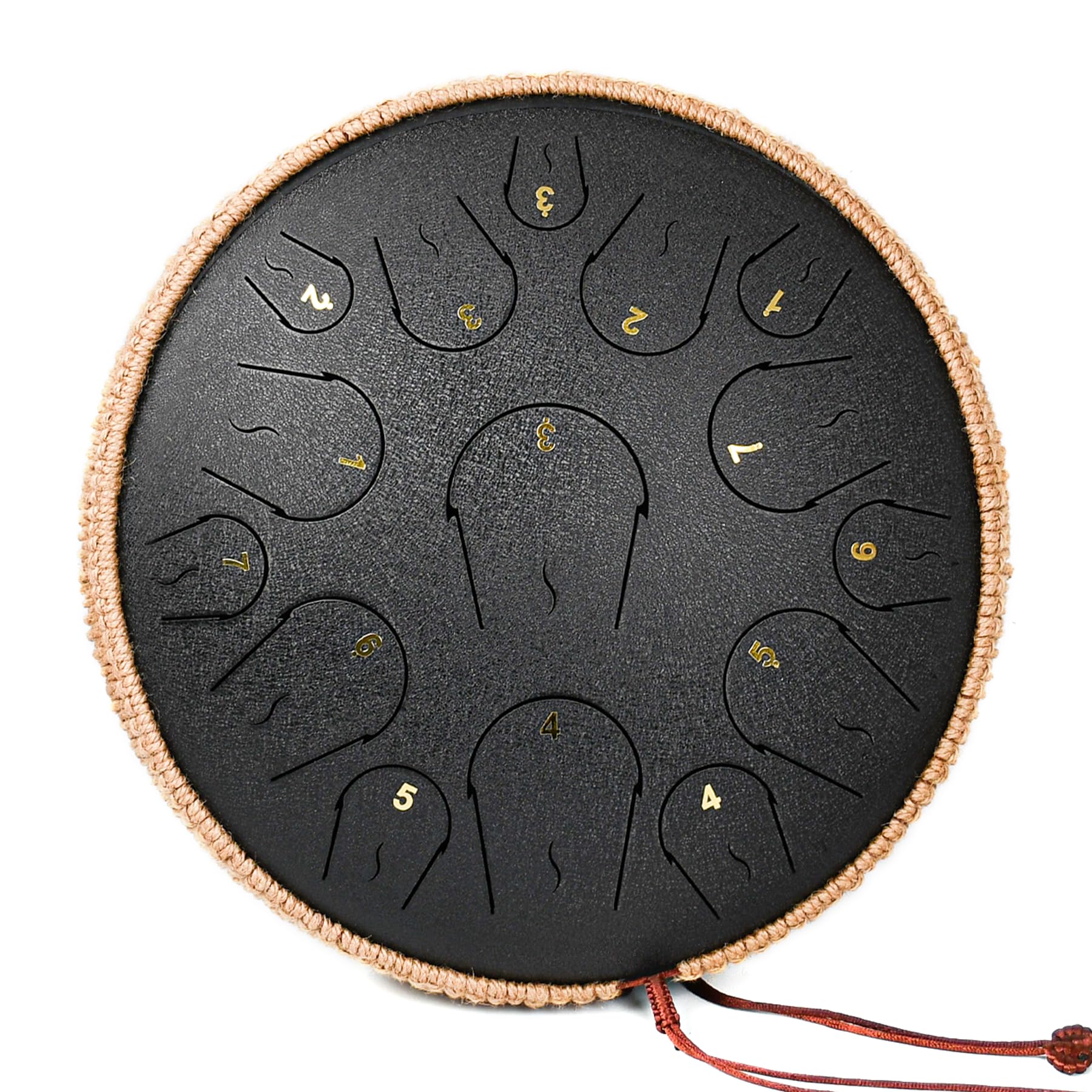 Steel Tongue Drum 14 Inch 15 Notes, Tongue Drum C Major, Steel Drums For Adults, Hang Drum Instrument, Hand Pan Drum With Music
