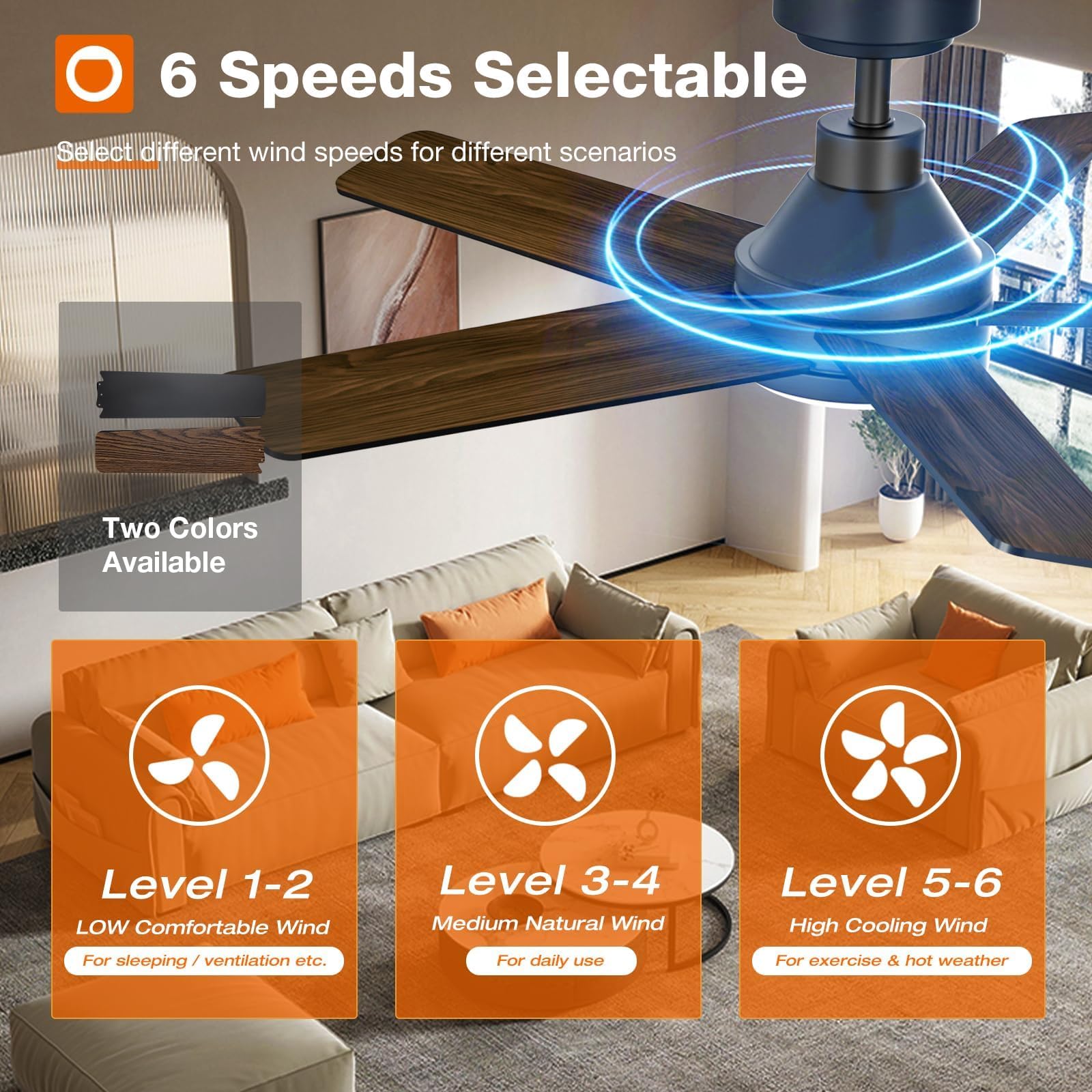 Addlon Ceiling Fans With Lights, 42 Inch Black Ceiling Fan With Light And Remote Control, Reversible, 3Cct, Dimmable, Noiseless,