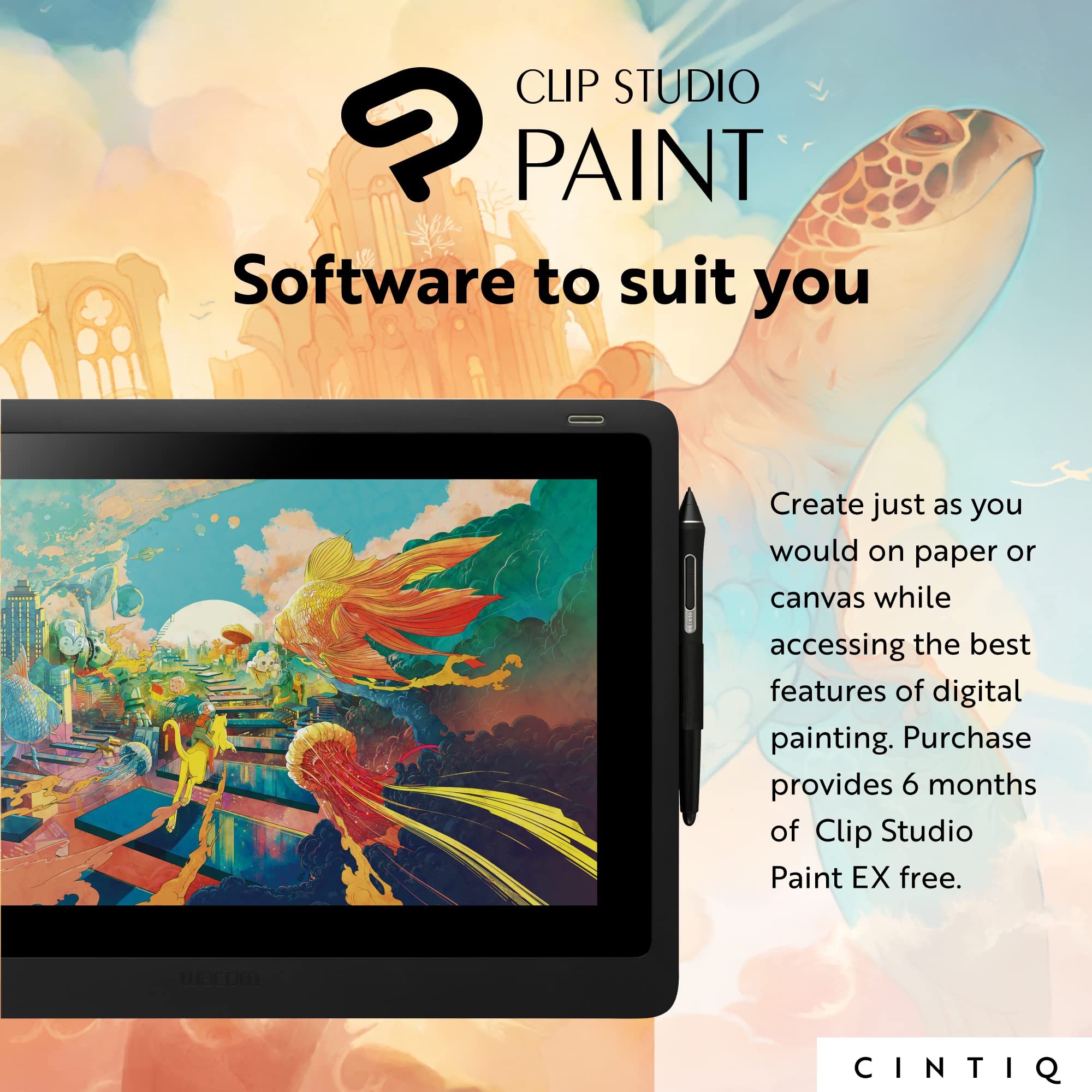 Wacom Cintiq 16 Drawing Tablet With Screen, 15.4 Full Hd Lcd Display Graphic Arts Tablet Includes Pro Pen 2 W/ Tilt Response, Gr