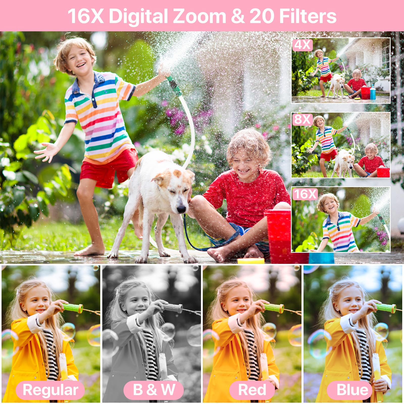 Digital Camera, Fhd 1080P Digital Camera For Kids With 32Gb Sd Card Compact Point And Shoot Camera 16X Zoom Anti Shake Portable