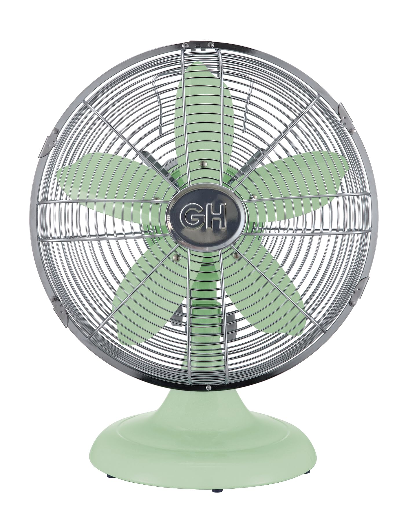 Good Housekeeping All Metal (92607) Oscillating 12'' Retro Desk Office Table Fan (Mint Green)