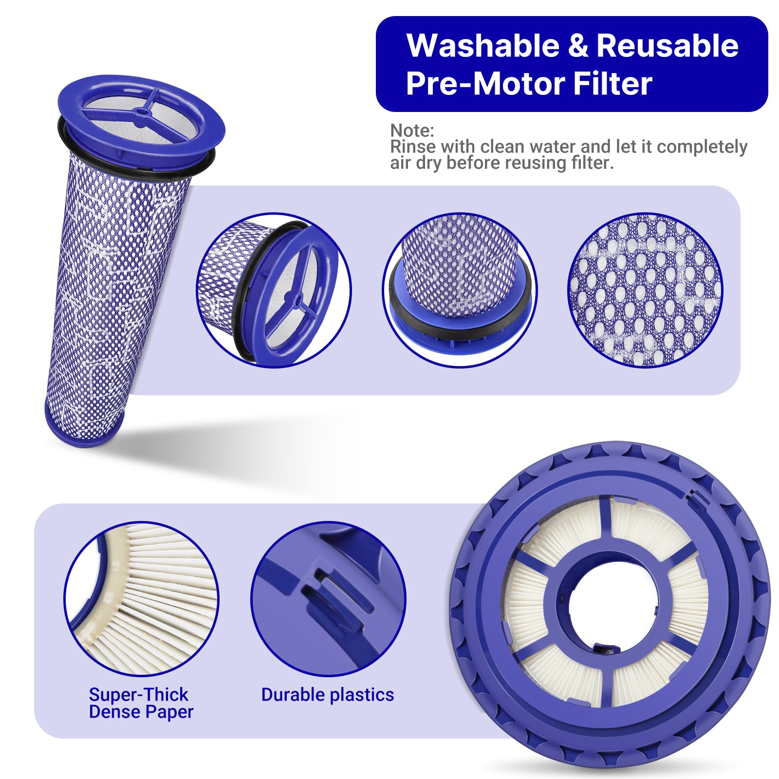 Lemige Vacuum Filters Replacement Parts For Dyson Dc41 Dc65 Dc66 Up13 Up20 Up30 Animal, Multi Floor And Ball Animal 2 Aniaml 3 V