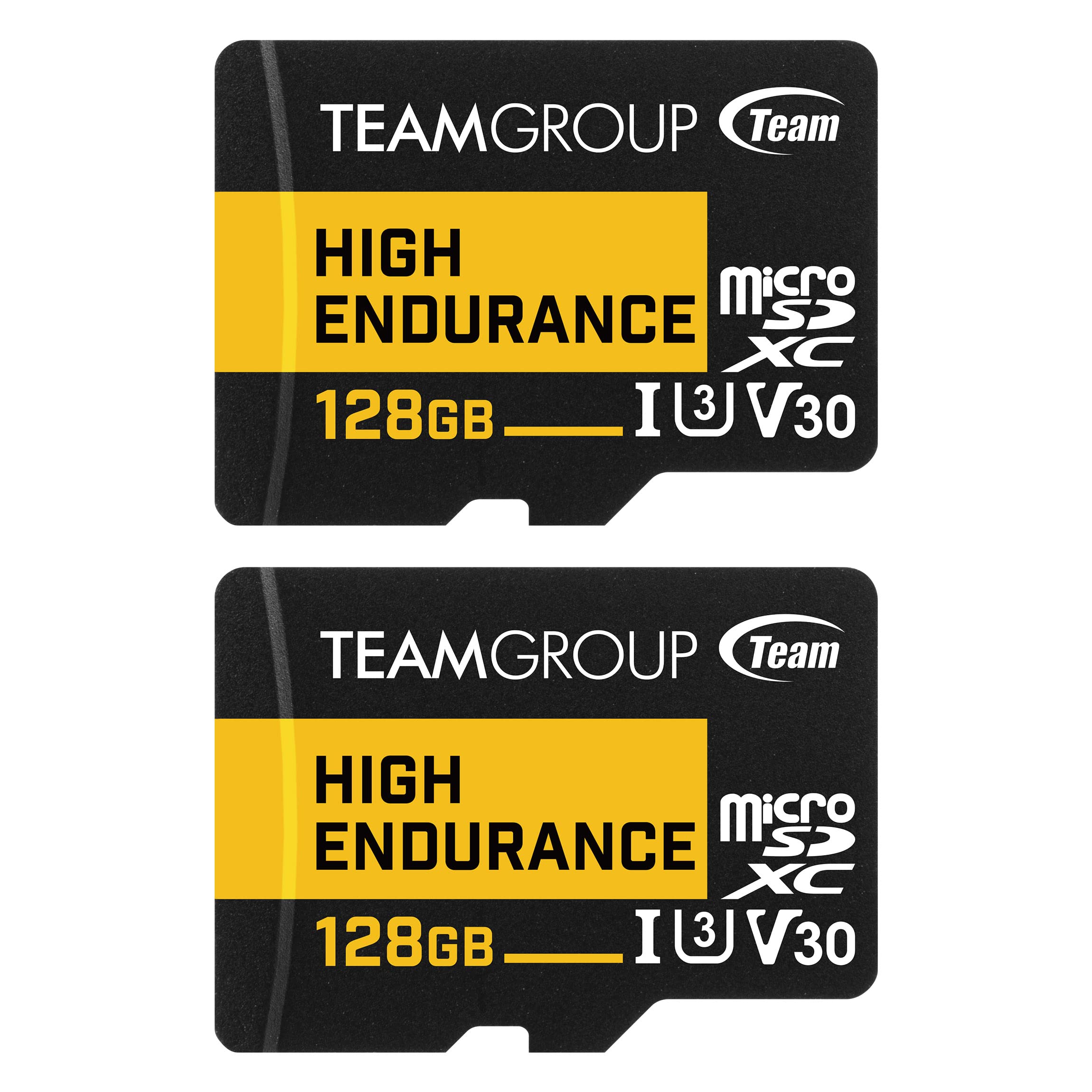 Teamgroup High Endurance 128Gb 2 Pack Micro Sdxc Uhs I U3 V30 100Mb/S Designed For Monitoring Stable Durable Long Lasting Flash Memory Card Security Camera 4K&Full Hd Video Recording Thusdx128Giv3067