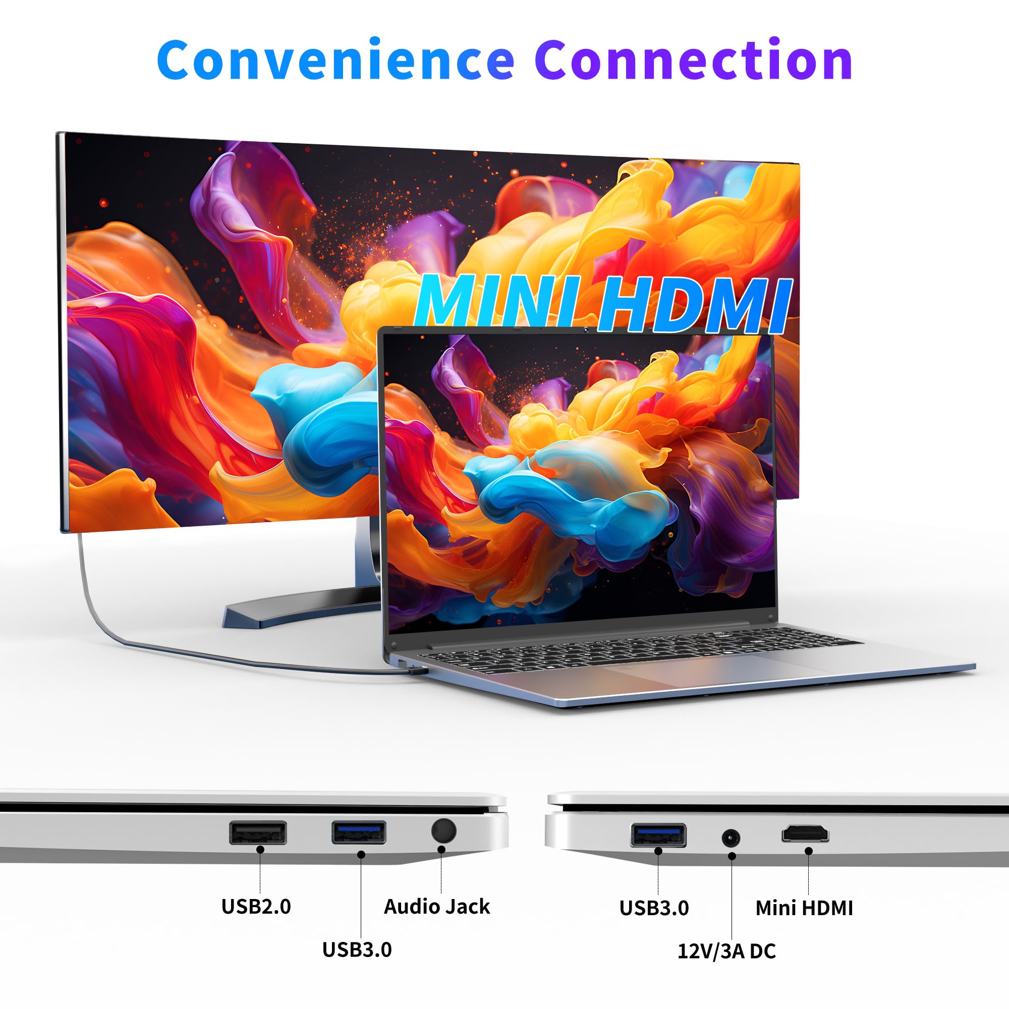 Niakun 16 Inch Laptop Computer | Gaming Laptop | 16Gb Ram 1Tb Ssd | N100 Processor | Fhd 1920 * 1200 | 180 Angle Open | Backlit