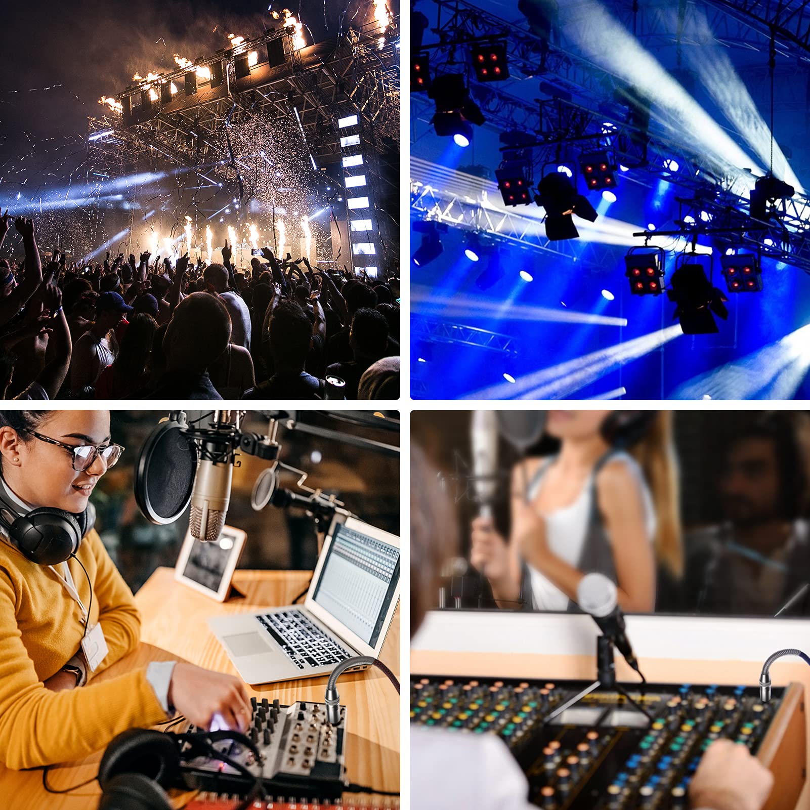 Ciwoda Xlr Cable 200Ft, Multi-Color Heavy Duty Nylon Braided Xlr Male To Female, Microphone Cable 3 Pin Balanced Xlr Cable Compa