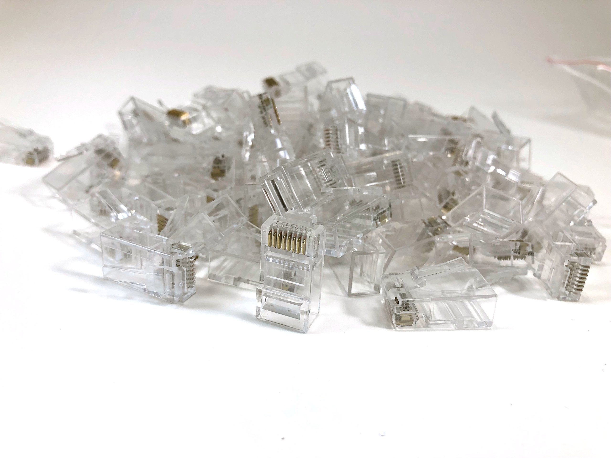 Micro Connectors, Inc. 100 Pack Cat6 Rj45 Modular Connector Plugs With Load Bar (C20 088L6 100)