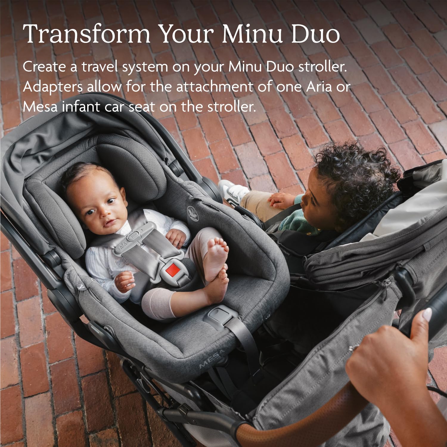 Uppababy Car Seat Adapter For Minu Duo Stroller - Compatible With Aria And Mesa Infant Car Seats - Quick + Secure Attachment - 1