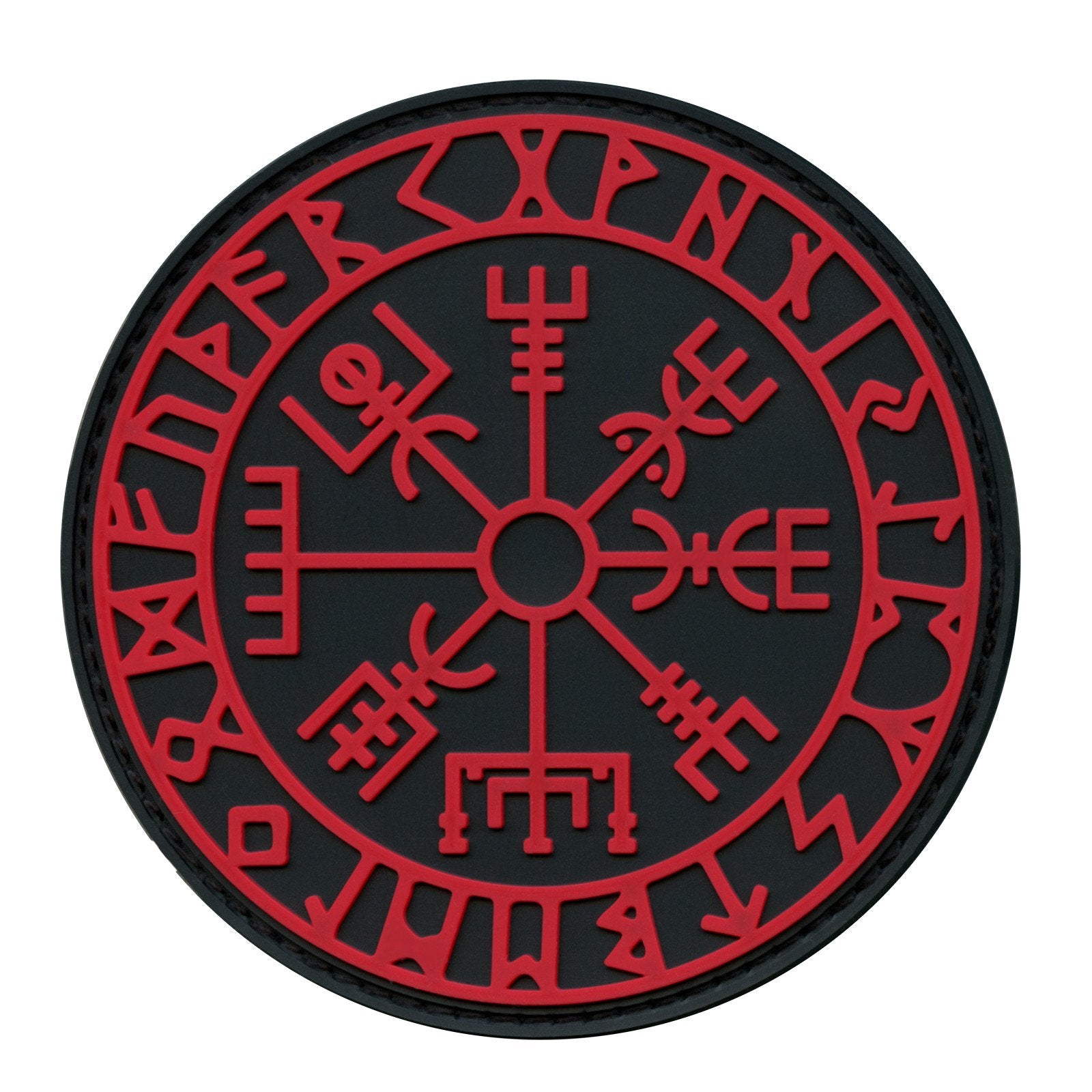 Vegvisir Viking Compass Norse Rune Morale Tactical Pvc Rubber Fastener Patch