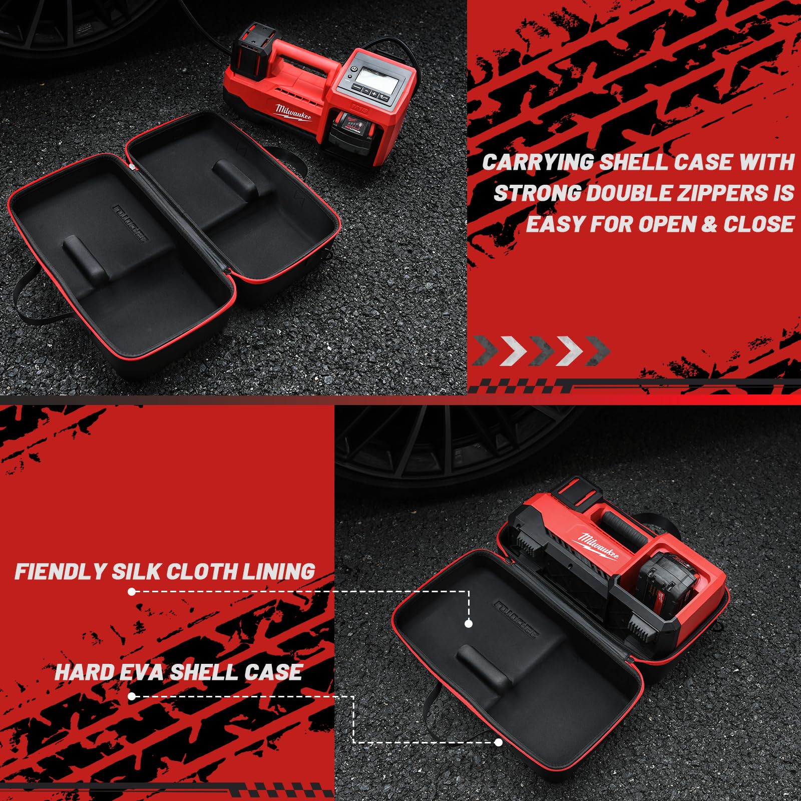 Lotocase Air Compressor Bag For Milwaukee M18 Inflator 2848 20, Air Pump Custom Fit Storage Carrying Hard Case For Milwaukee Too