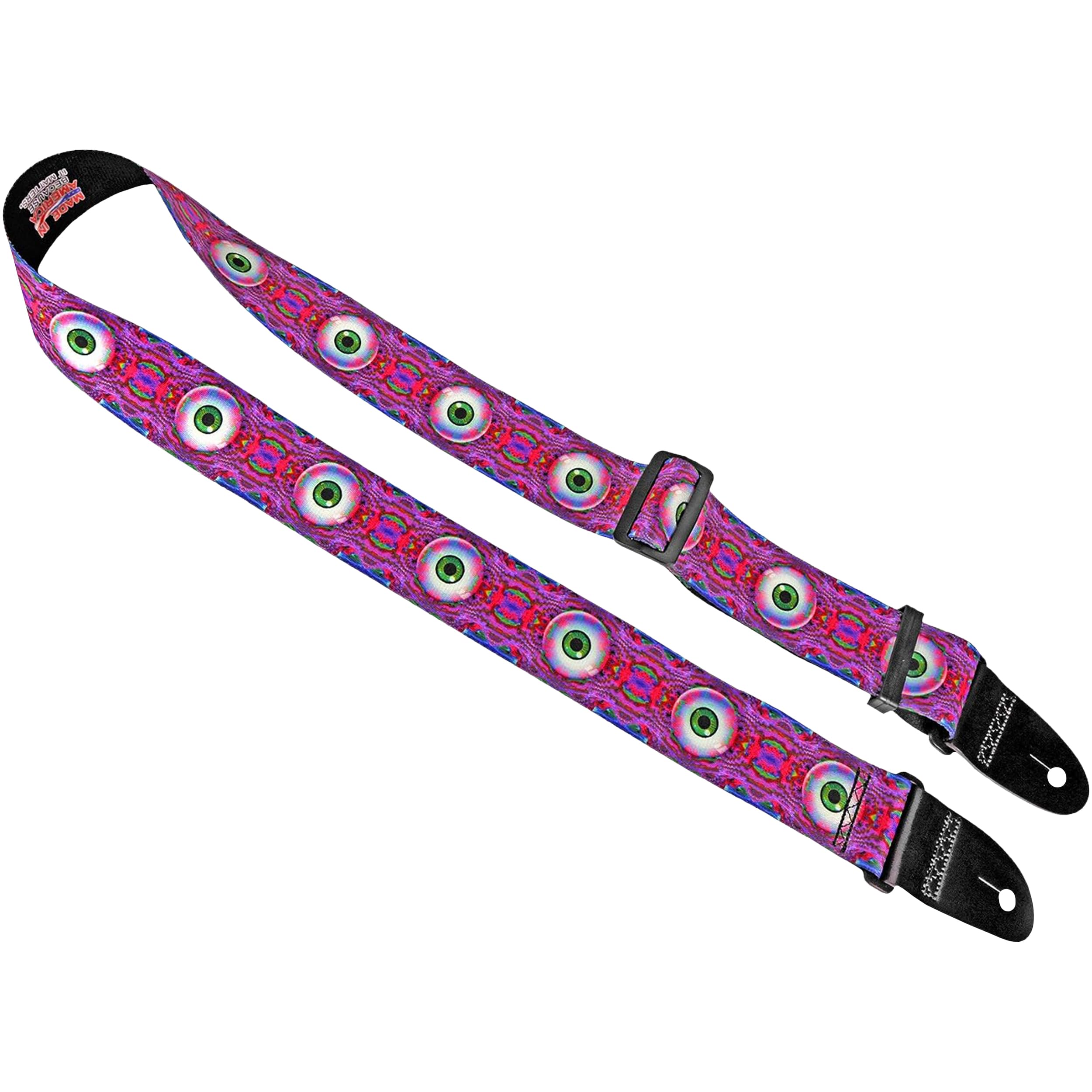 Killer-Q Guitar Strap - Stylish Straps for Electric and Acoustic Guitars With Leather Tabs, 2 Inches x 5 Feet, Eyescape