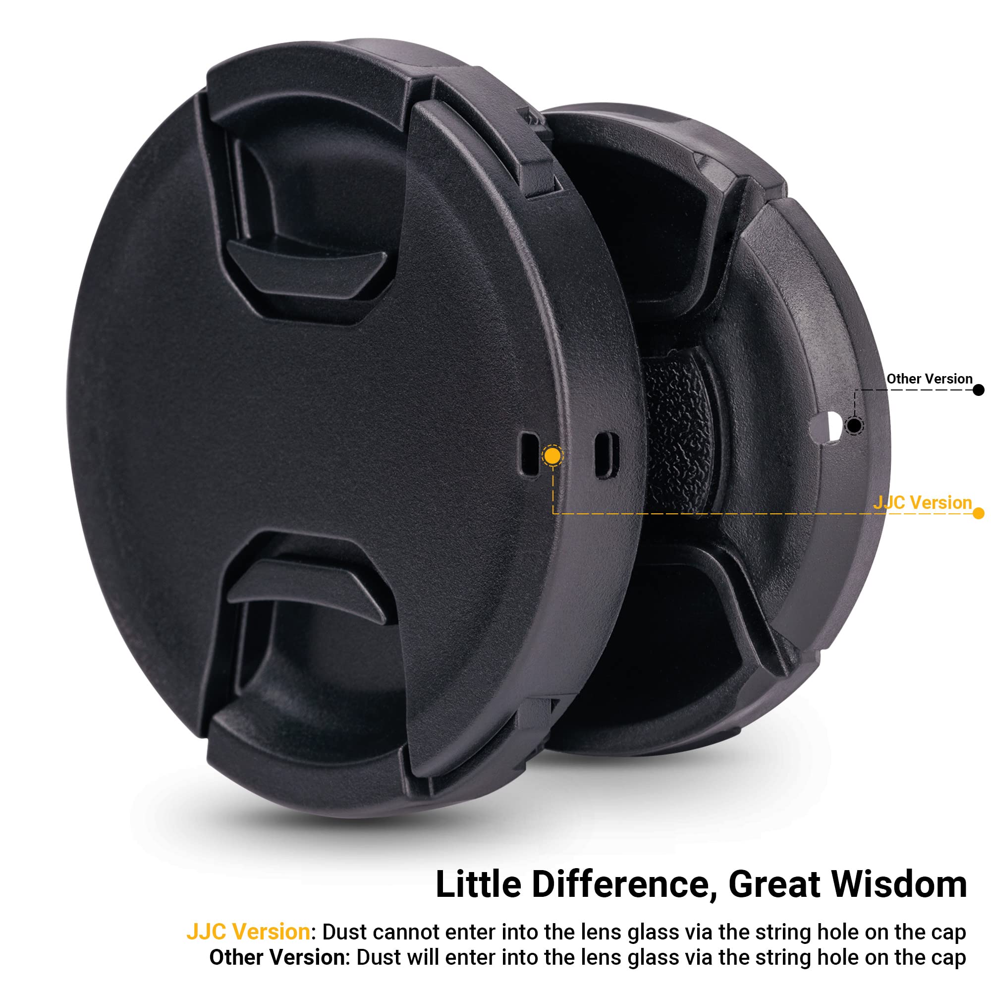 JJC 86mm Center Pinch Front Lens Cap Cover with Keeper 2-Pack