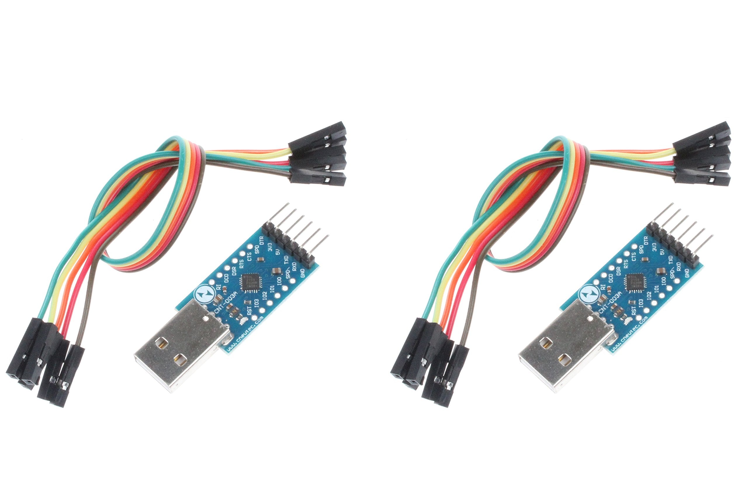 NOYITO CP2104 Serial Converter USB 2.0 to TTL UART Serial Adapter Module with Cables (Pack of 2)