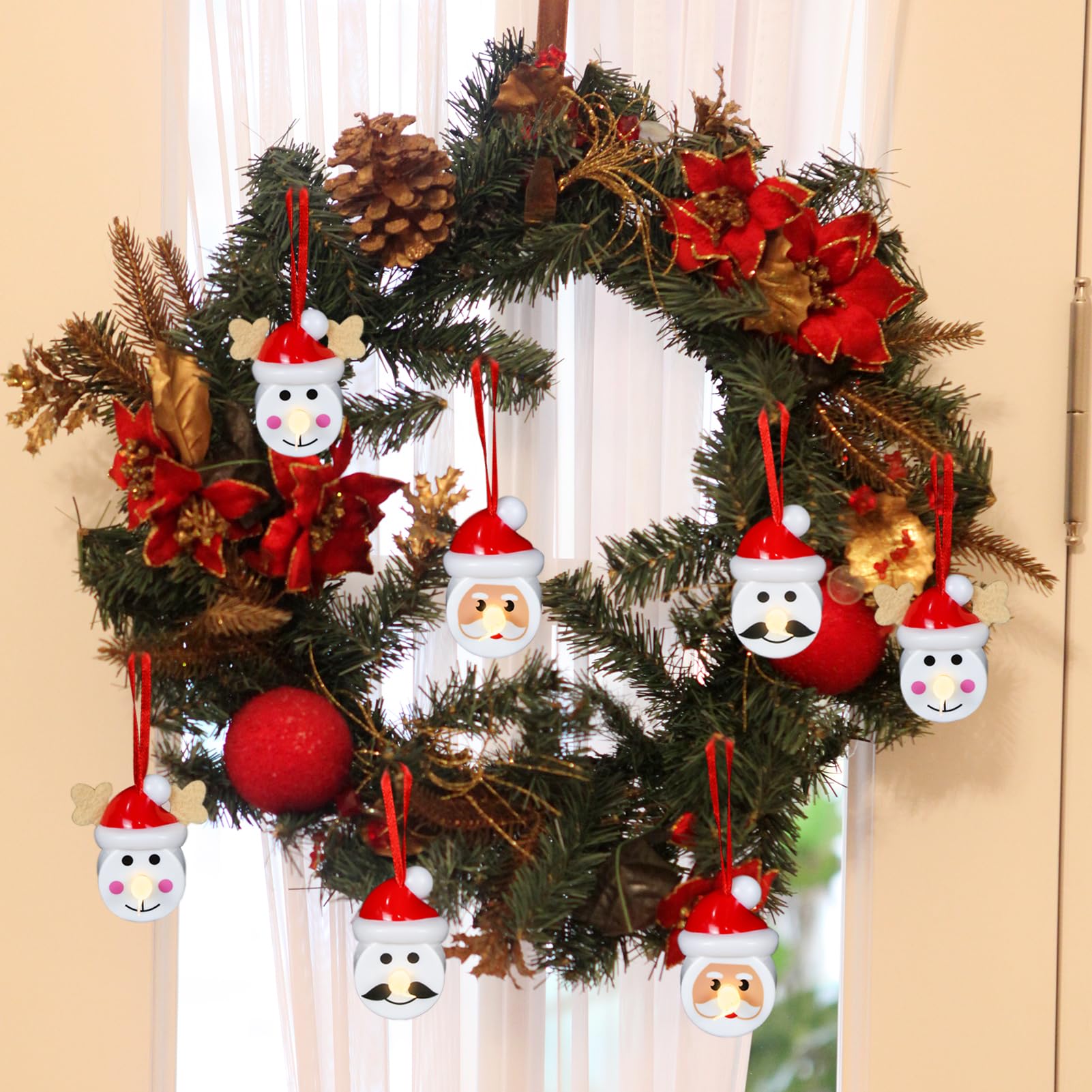 Kunswenn Christmas Candles Battery Operated With 6H Timer, 12 Pcs Tealights, Flameless Led Votive Candles With 3D Flame For Wint