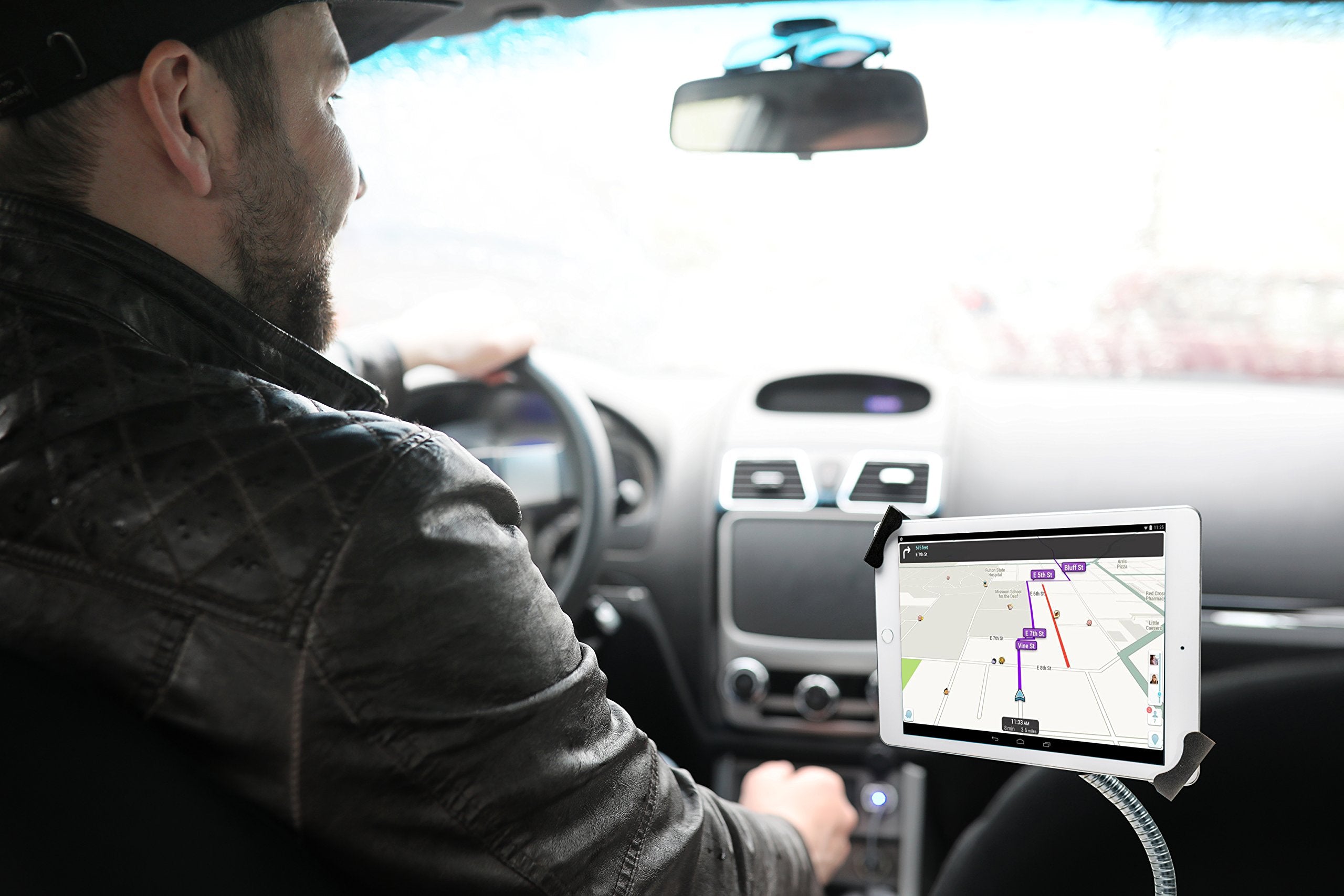 Cta Digital: Anti-Theft Tablet Holder, Gooseneck, No-Drill, Seat Rail Mount For Apple Ipad 10.2-Inch (7Th Gen.)/Mini 5/Air 3/12.