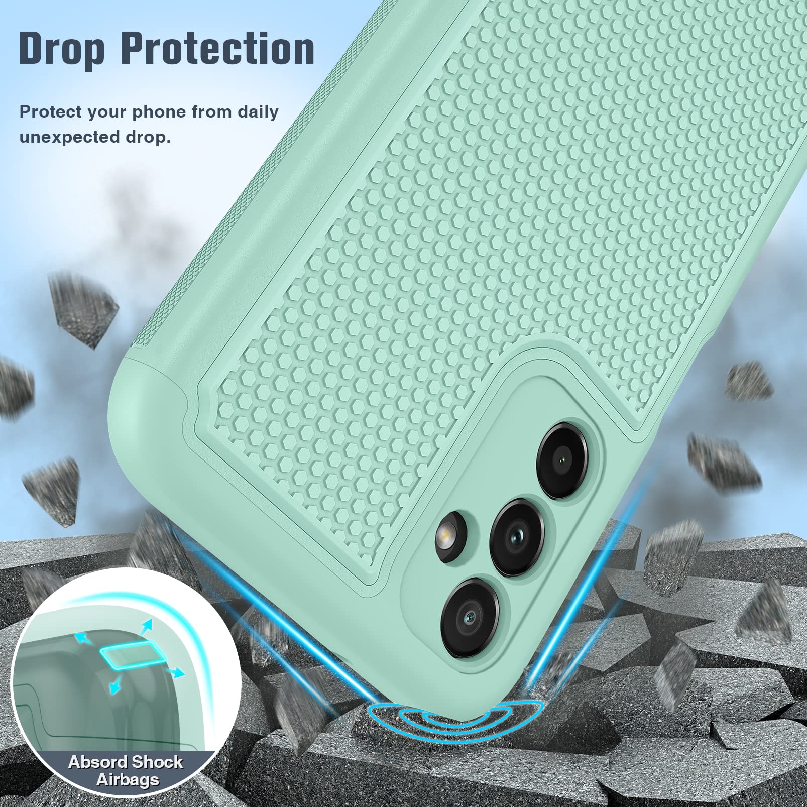 Fntcase For Samsung Galaxy A14 5G Case: Dual Layer Protective Heavy Duty Cell Phone Cover Shockproof Rugged With Non Slip Textur