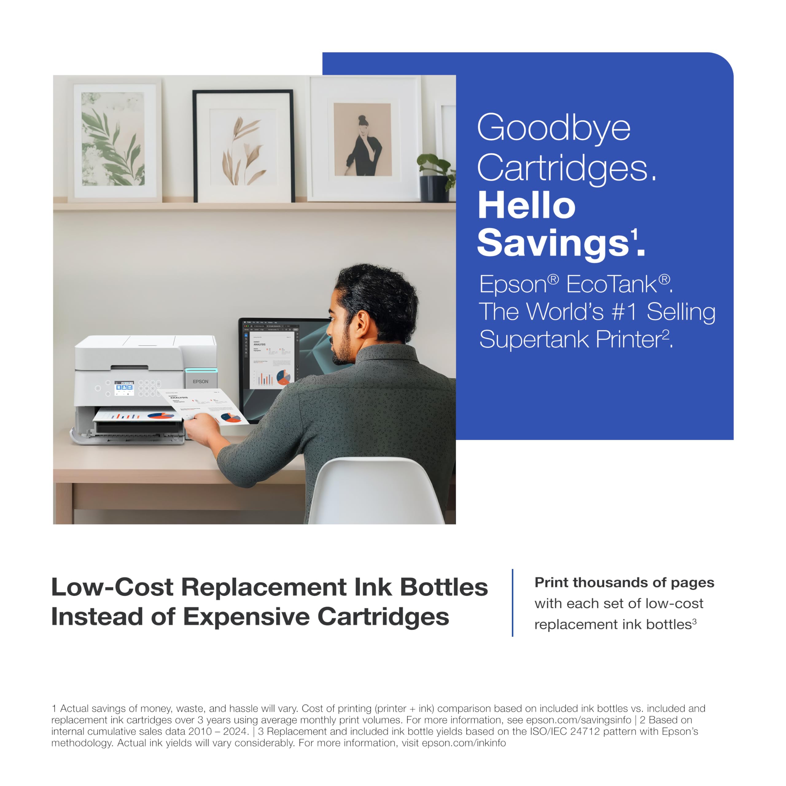 Epson Ecotank Et-3950 Wireless All-In-One Color Supertank Printer With Up To 3 Years Of Ink, Refillable Tanks, Perfect For Home