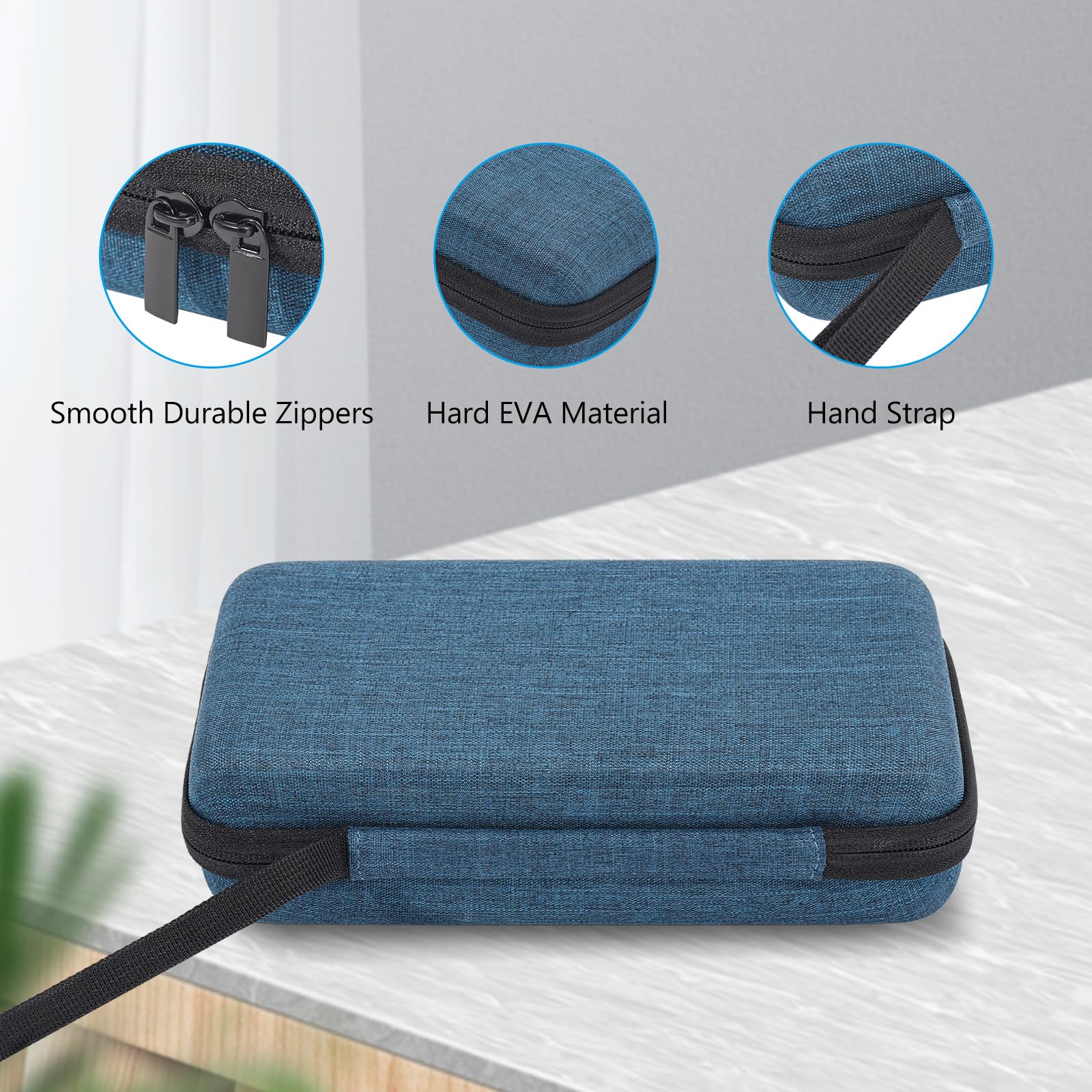 Procase Large Hard Travel Electronic Organizer Case For Macbook Power Adapter Chargers Cables Tech Organizer Hard Drive Usb Flash Disk Sd Card Portable Electronics Accessories Bag  Navy