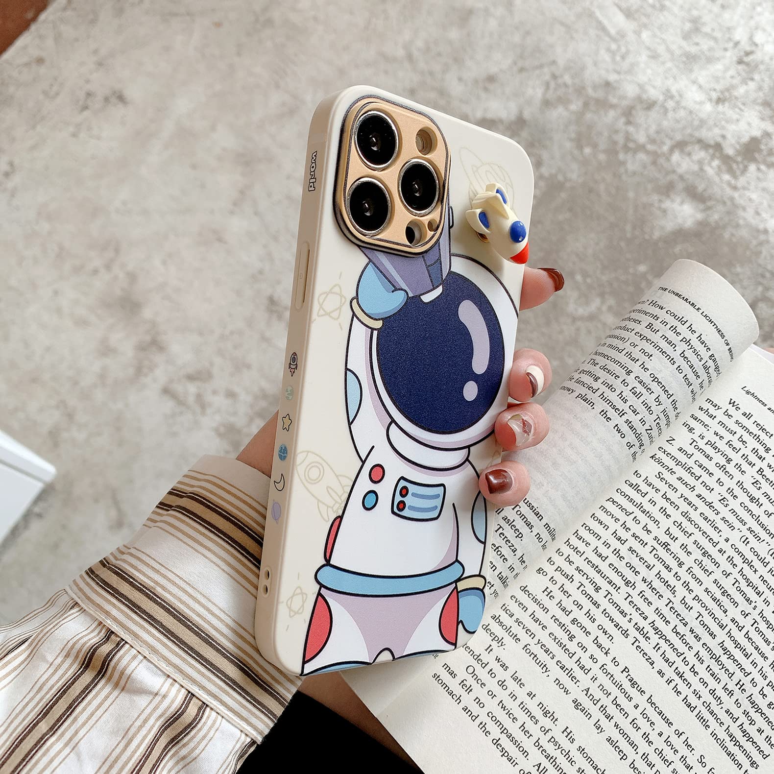 Yonds Queen For Iphone 12 Pro Max Cute Case, Cartoon Astronaut Space Rocket Design Stylish Bumper Cover Soft Tpu Rubber Protecti