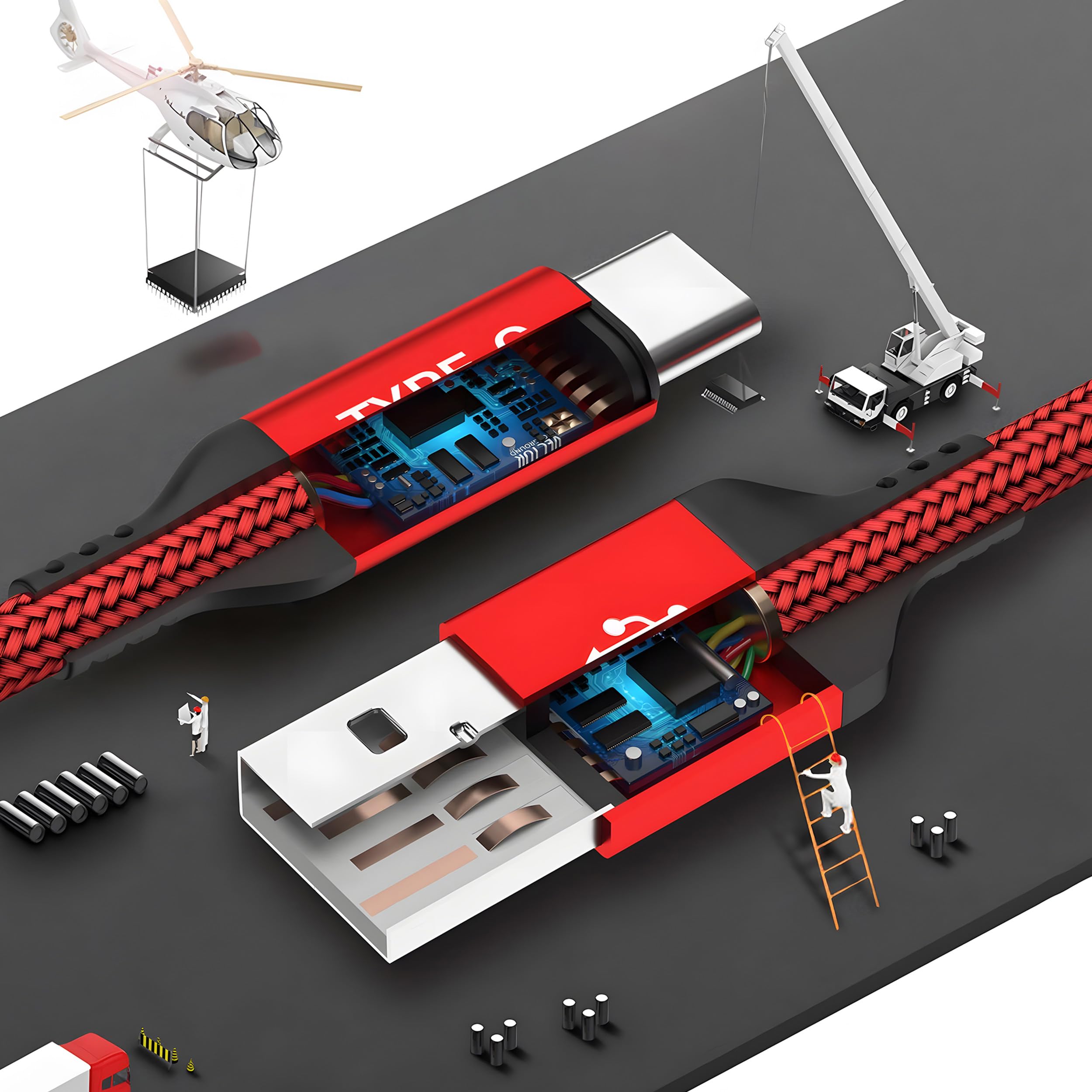 Akoada Usb C Cable, 3 Pack (10Ft+6.6Ft+3.3Ft) 3.1A Usb A To Usb C Fast Charger Cord Compatible With Iphone 16 15 Pro Max Sam.Sung Galaxy S24 S23 S22 Note S21 S20 Plus Ipad 10 Air 5 4 Mini 6 Lg Moto